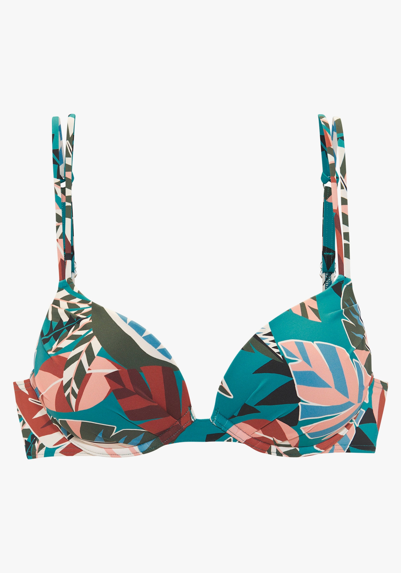 Buffalo Push-Up-Bikini-Top - aqua bedruckt