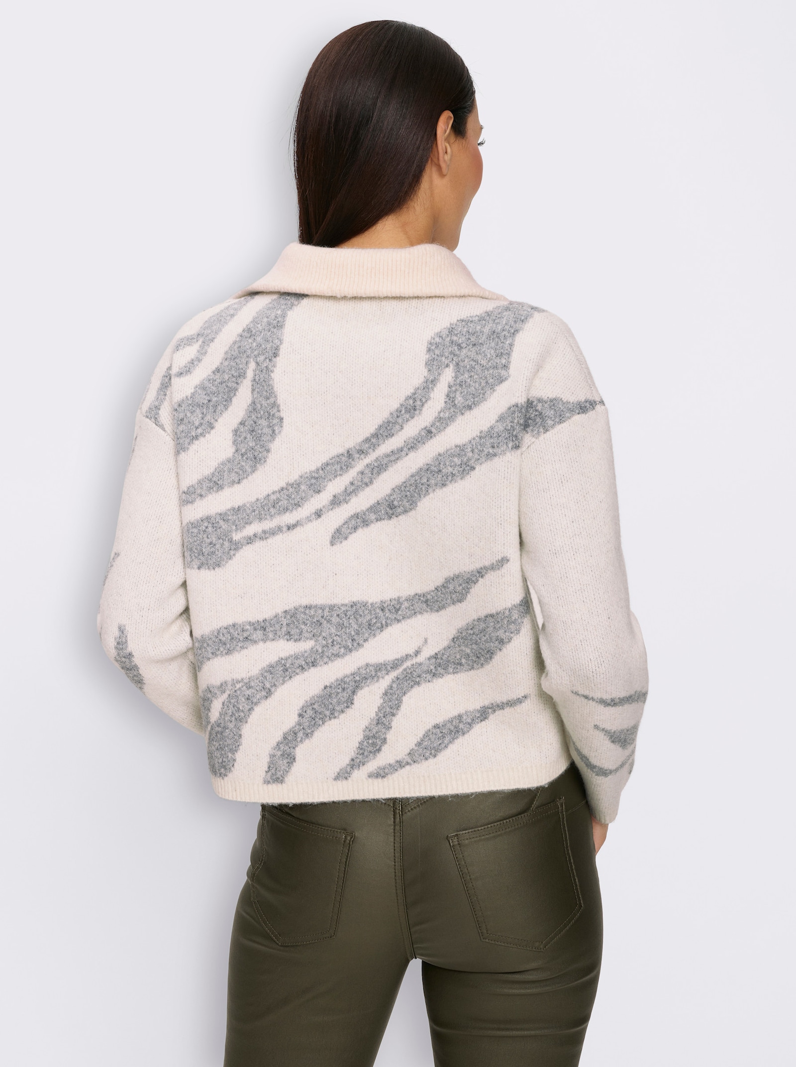 heine Troyer im Zebra-Dessin - champagner-steingrau-gemustert