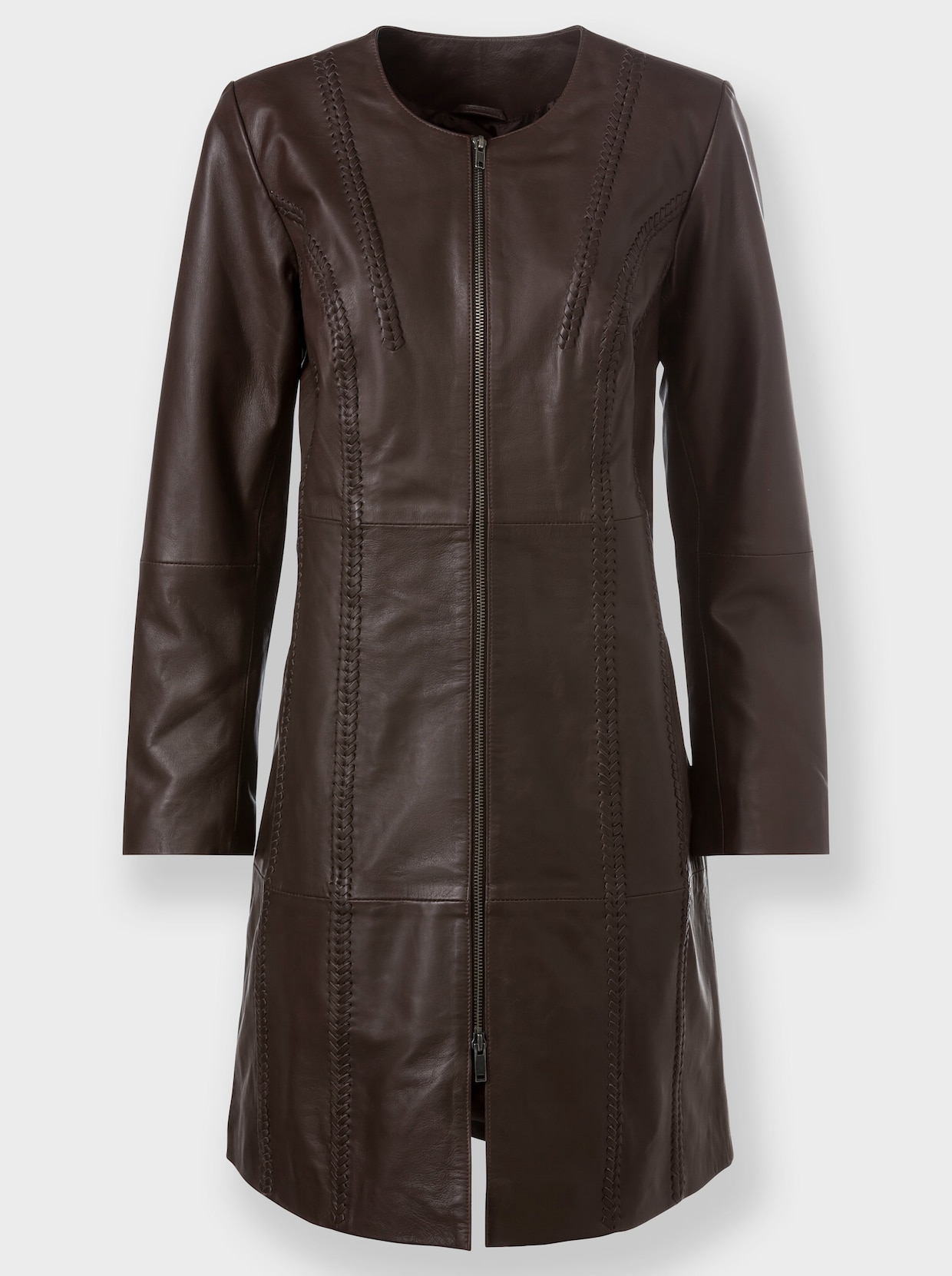 heine Manteau en cuir - chocolat