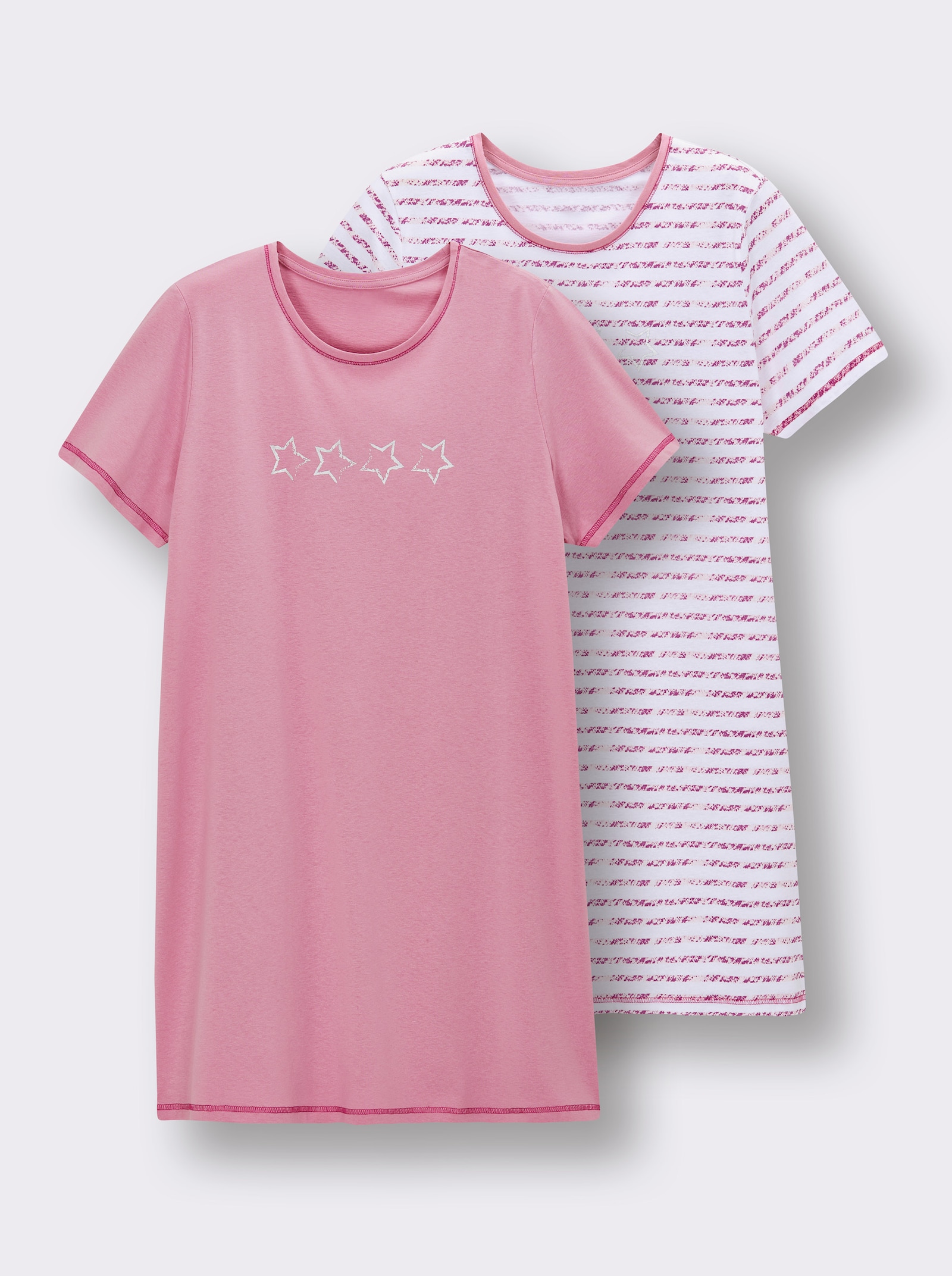 wäschepur Kurzarm Sleepshirts - erika + erika-gestreift