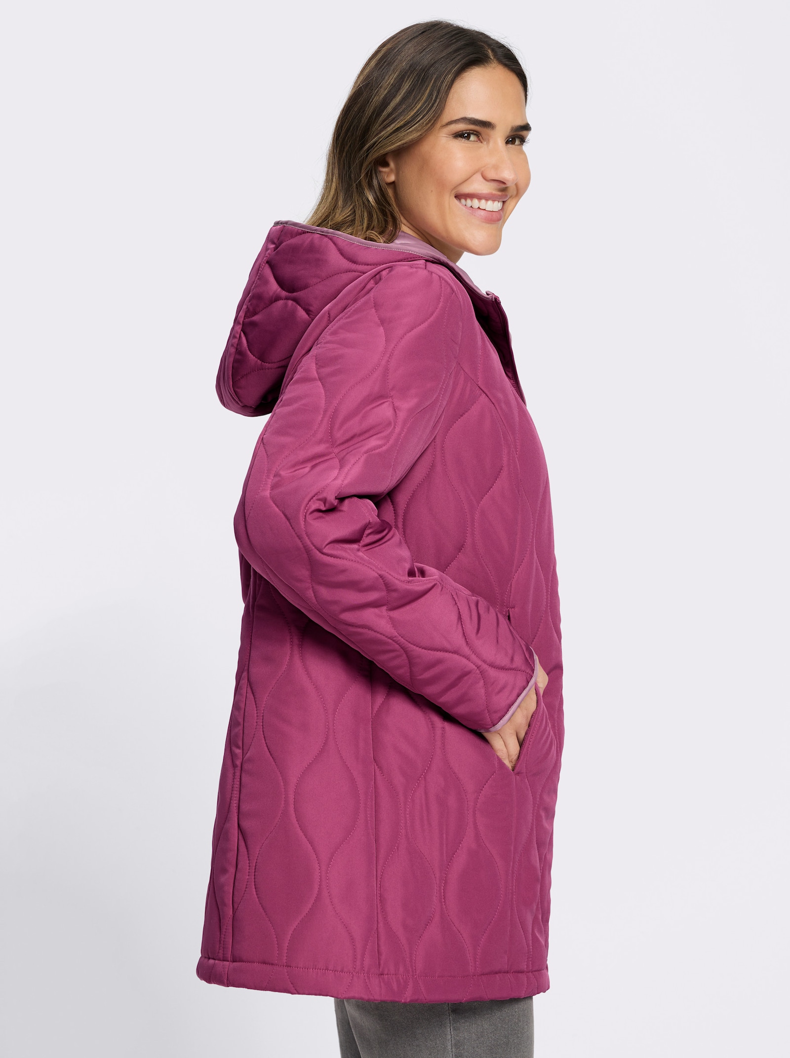 Steppjacke mit kontrastfarbenem Futter - erika