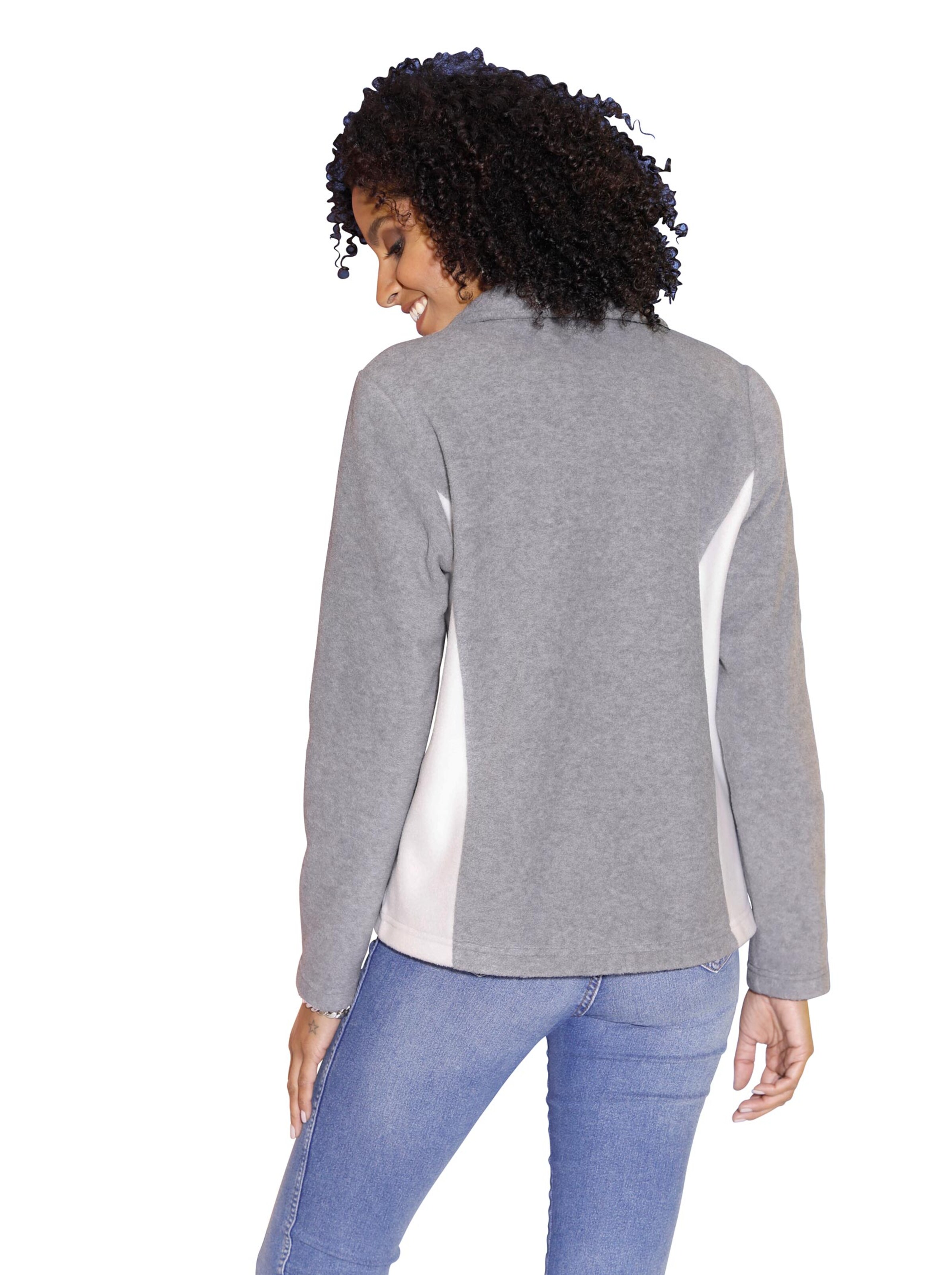 Fleece-Blazer - grau-meliert