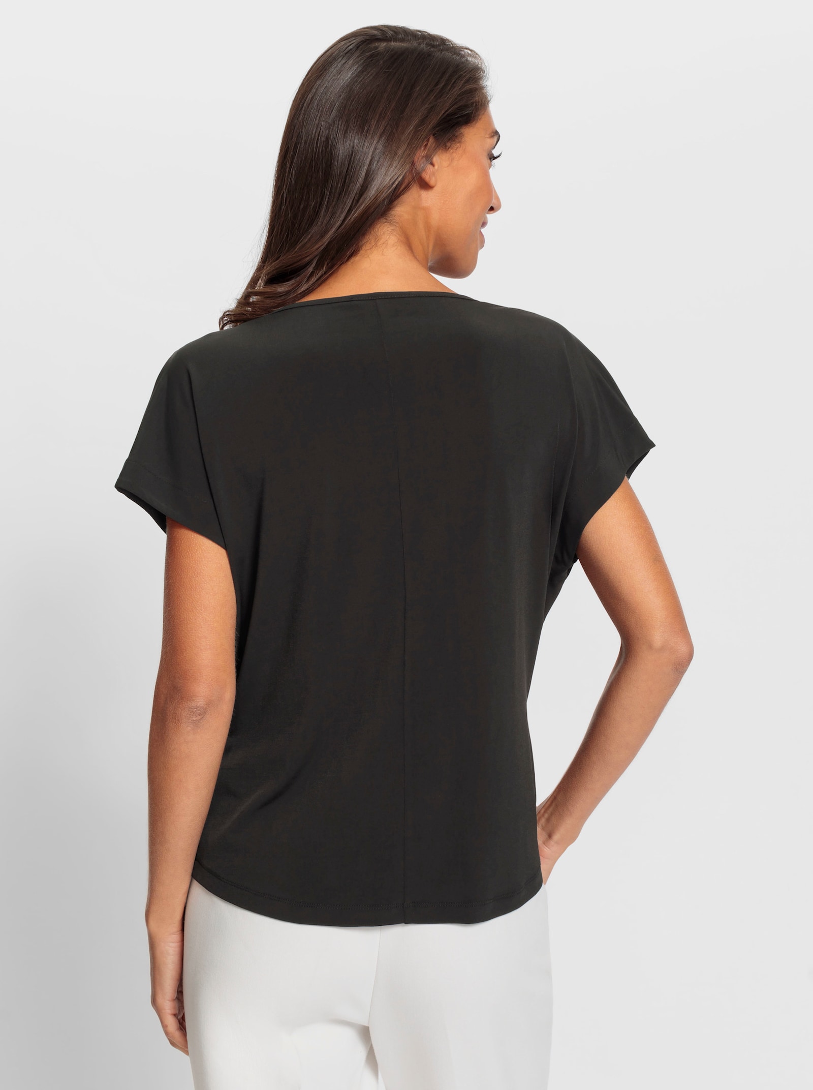 heine T-shirt cache-cœur avec nœud - noir