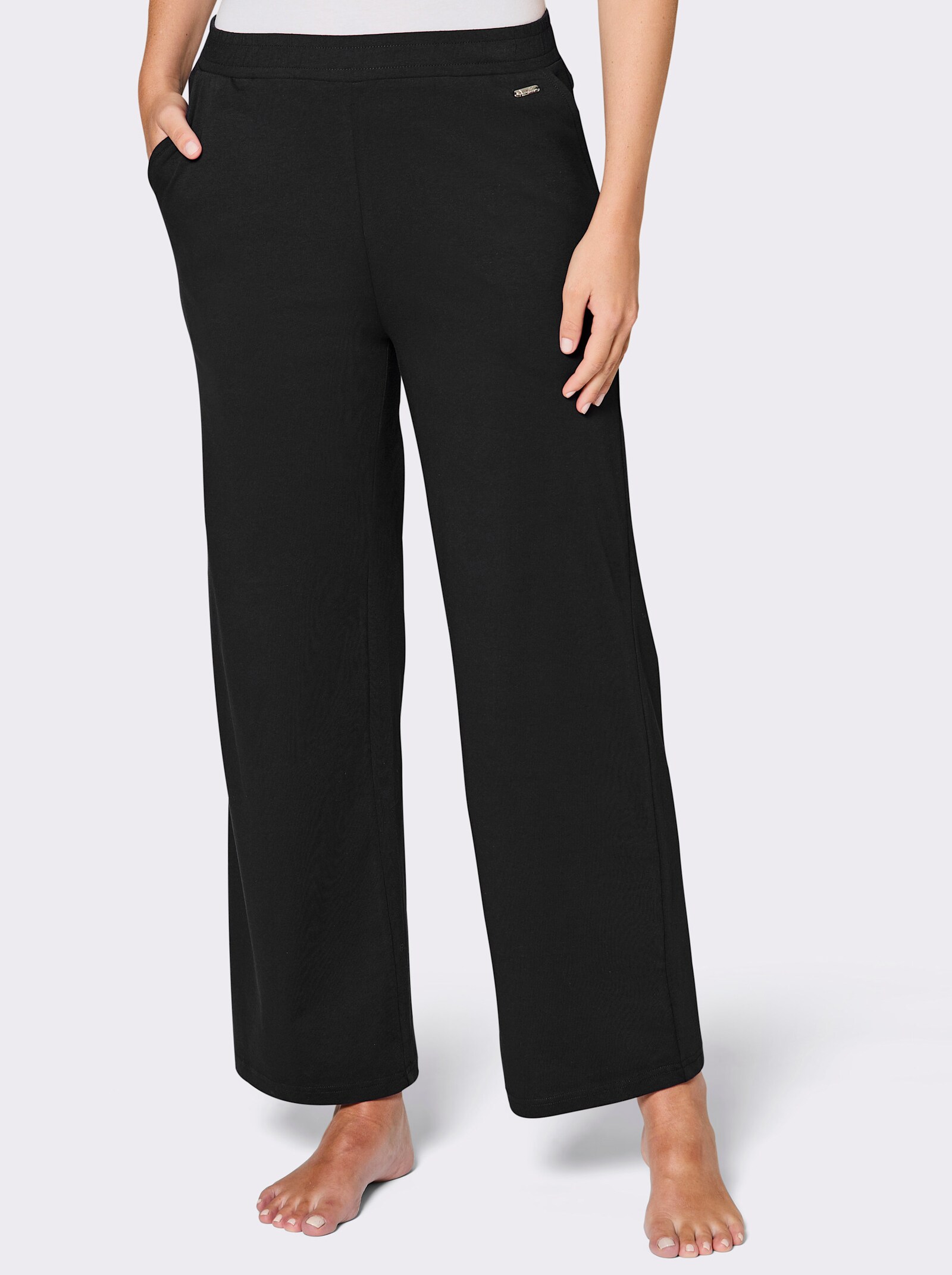 feel good Dehnbund-Hose mit weitem Bein - schwarz