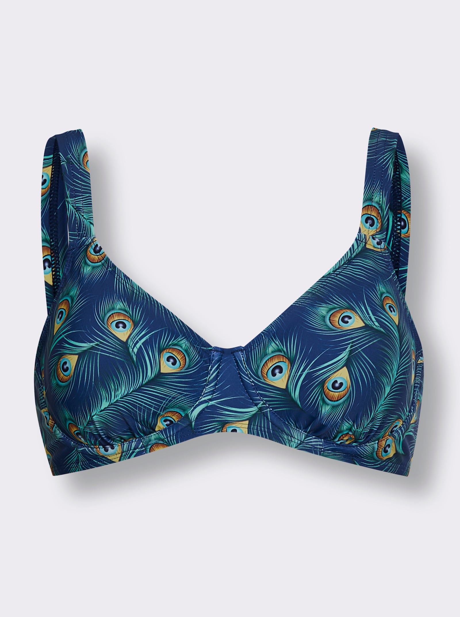 feel good Bikini-Oberteil - royalblau-blaugrün-bedruckt