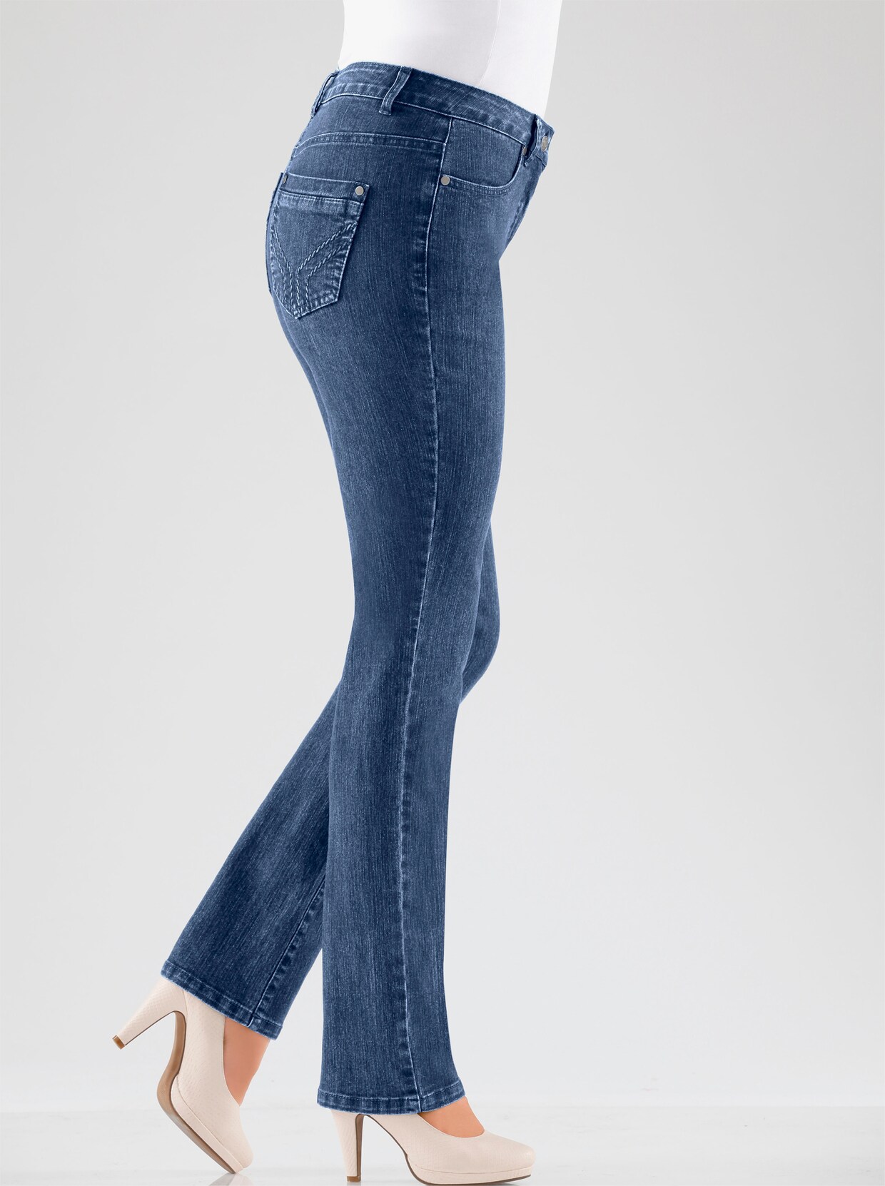 Gerade Jeans - blue-stone-washed