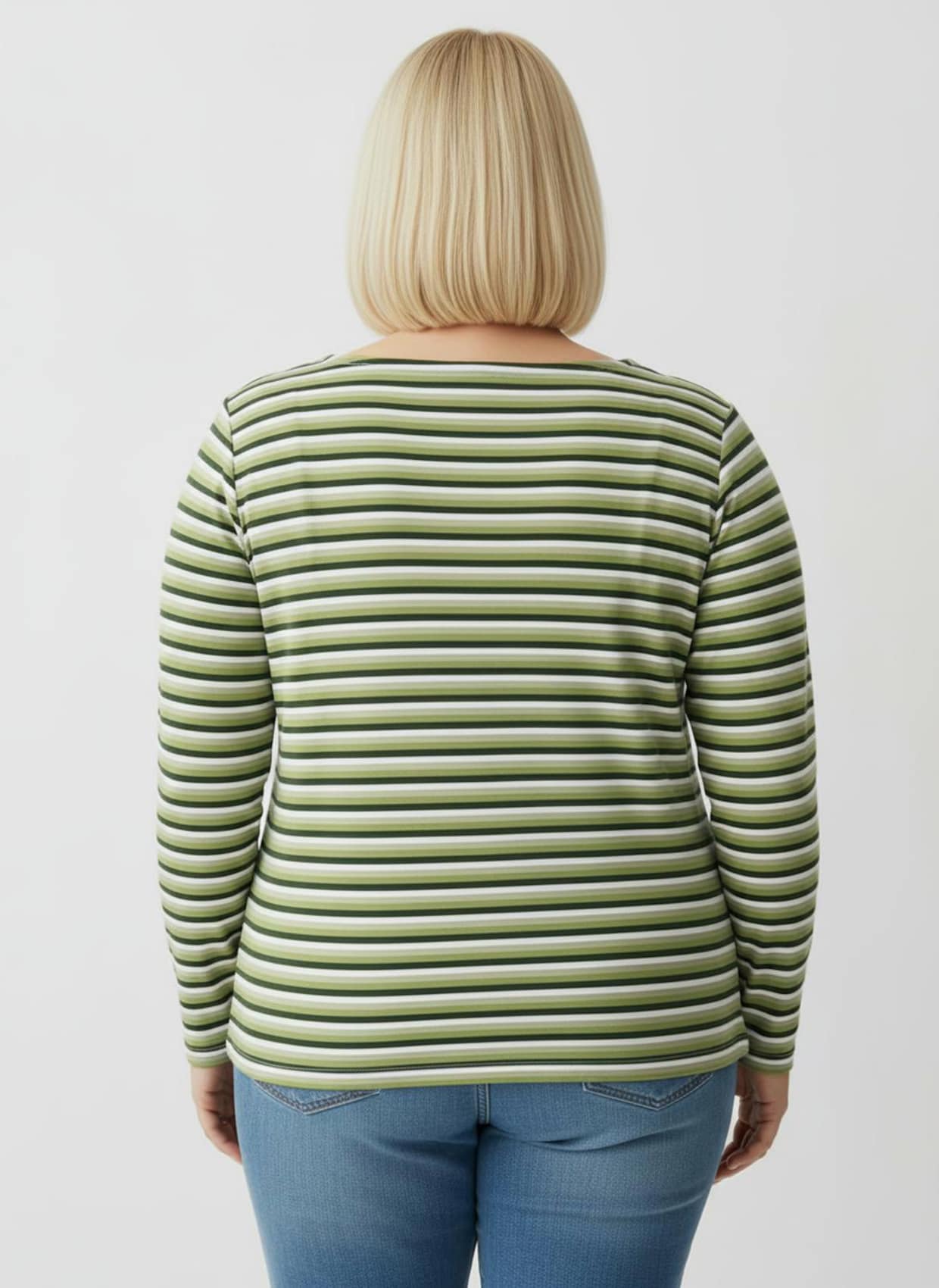 Langarmshirt im Ringel-Dessin - schilf-marine-geringelt