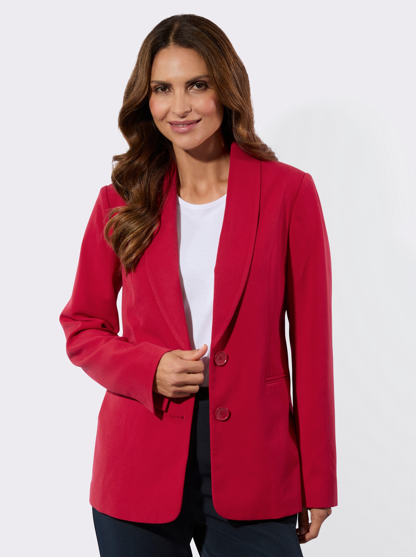 Blazer mit Schulterpolstern - rot