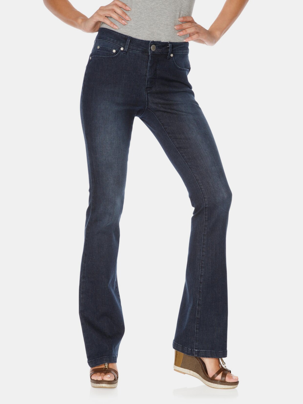 Linea Tesini Bauchweg-Jeans - dark denim