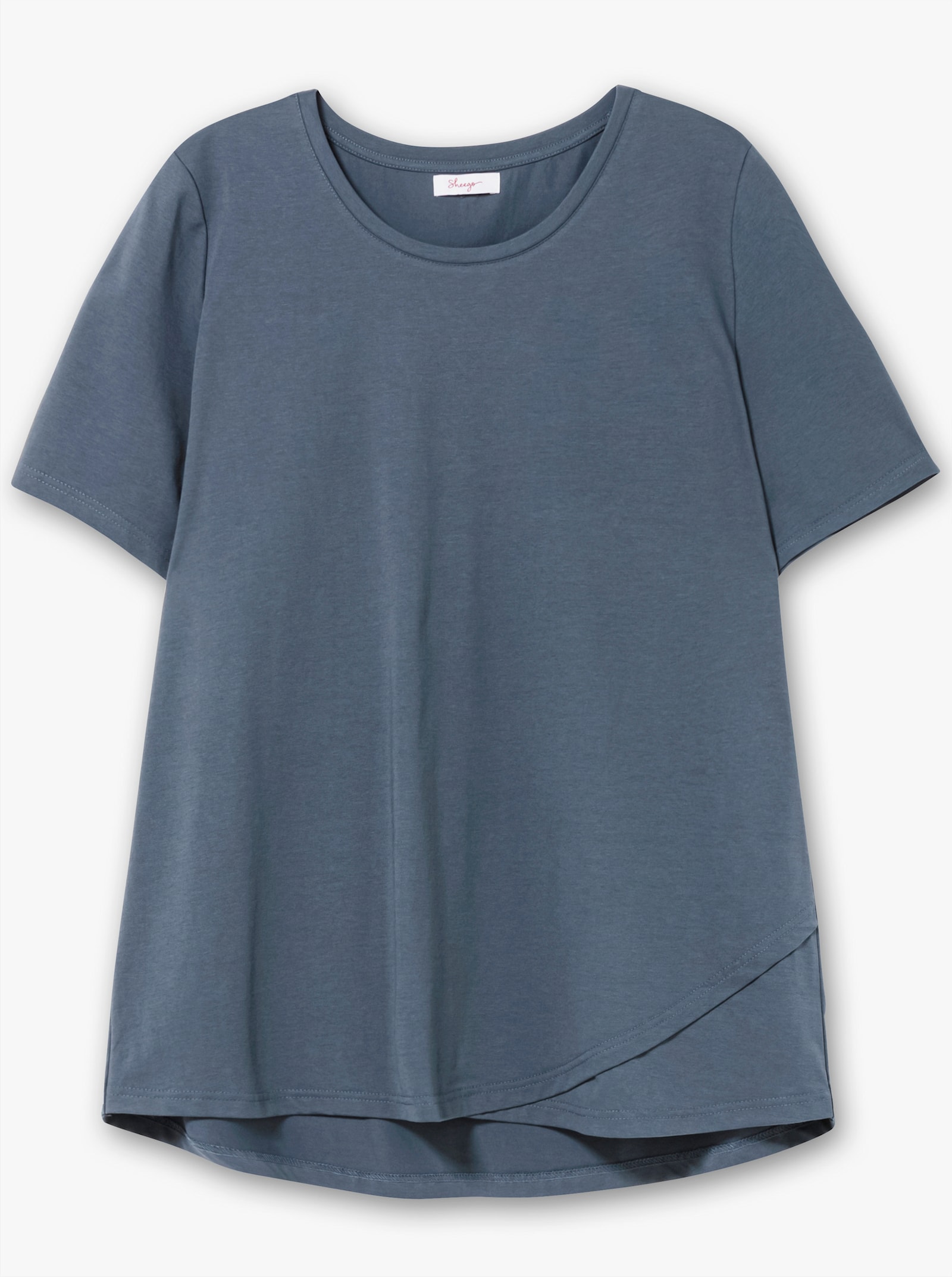 sheego Yogashirt in Longform - rauchgrau