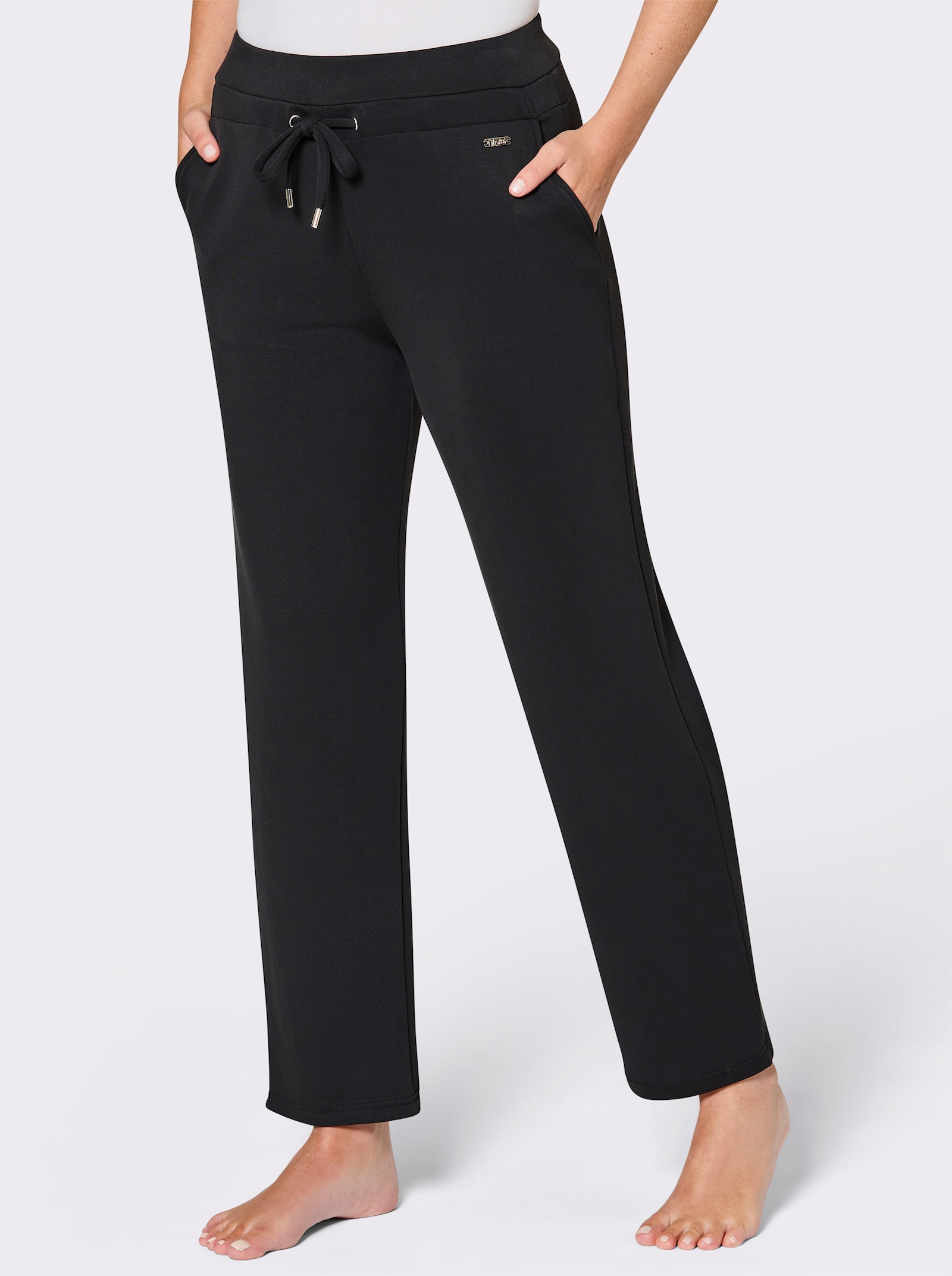 feel good Dehnbund-Hose mit weitem Bein - schwarz