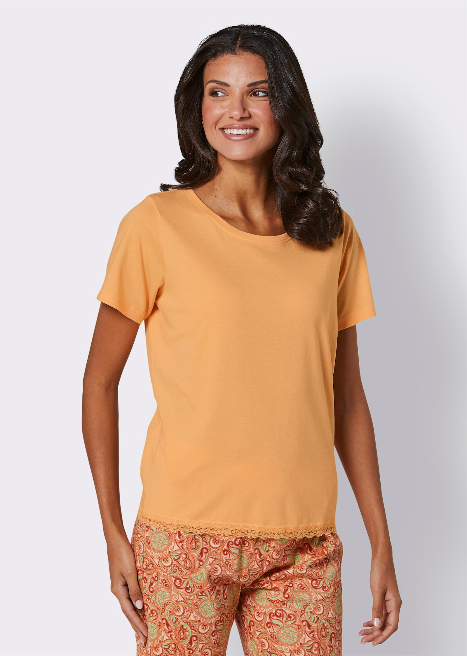 wäschepur Schlafanzug-Shirt - apricot