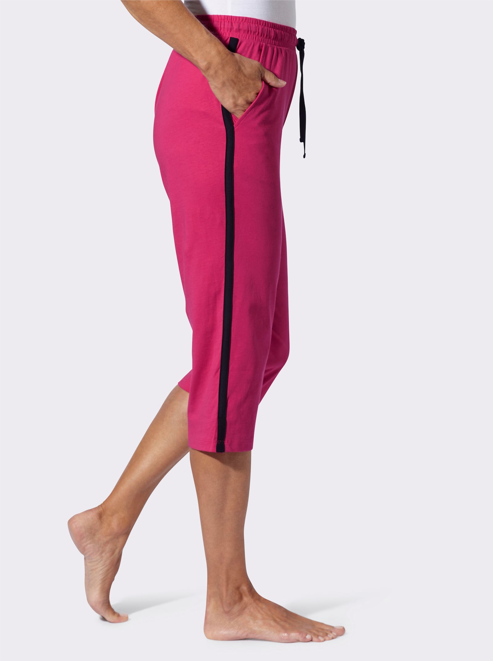 Freizeithose in Capri-Länge - pink