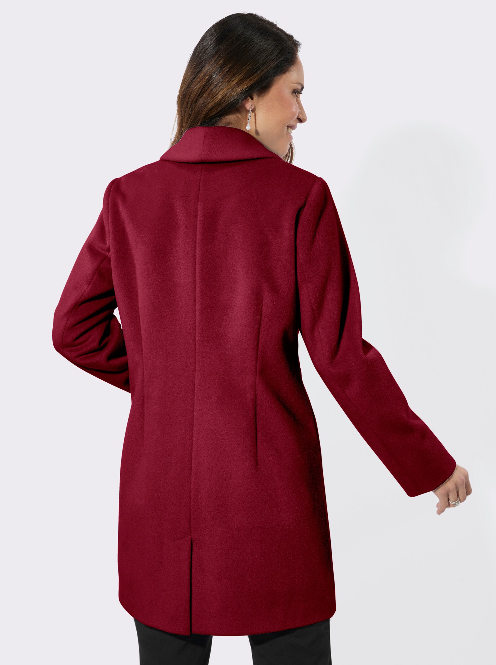 Longjacke mit Reverskragen - dunkelrot