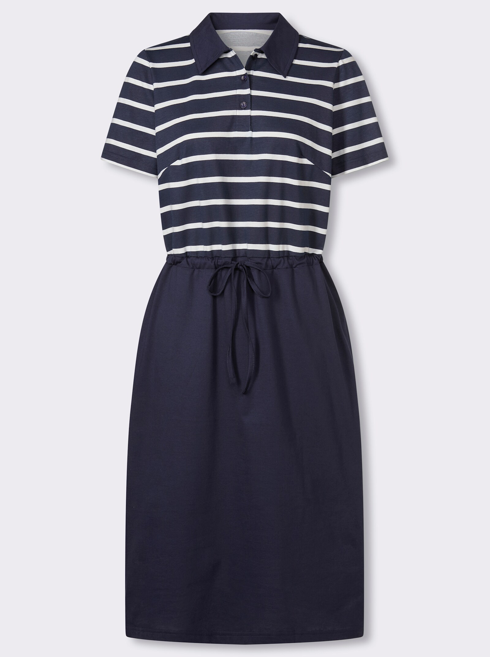 Jerseykleid mit 2 Nahttaschen - marine