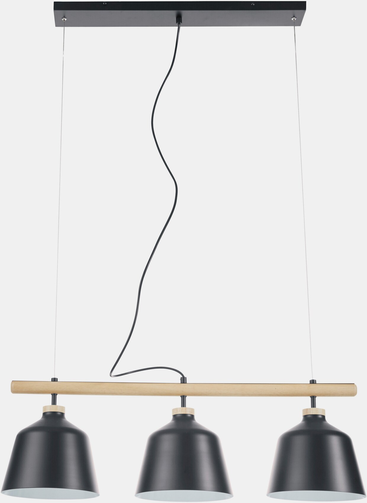 heine home Hanglamp - zwart/naturel