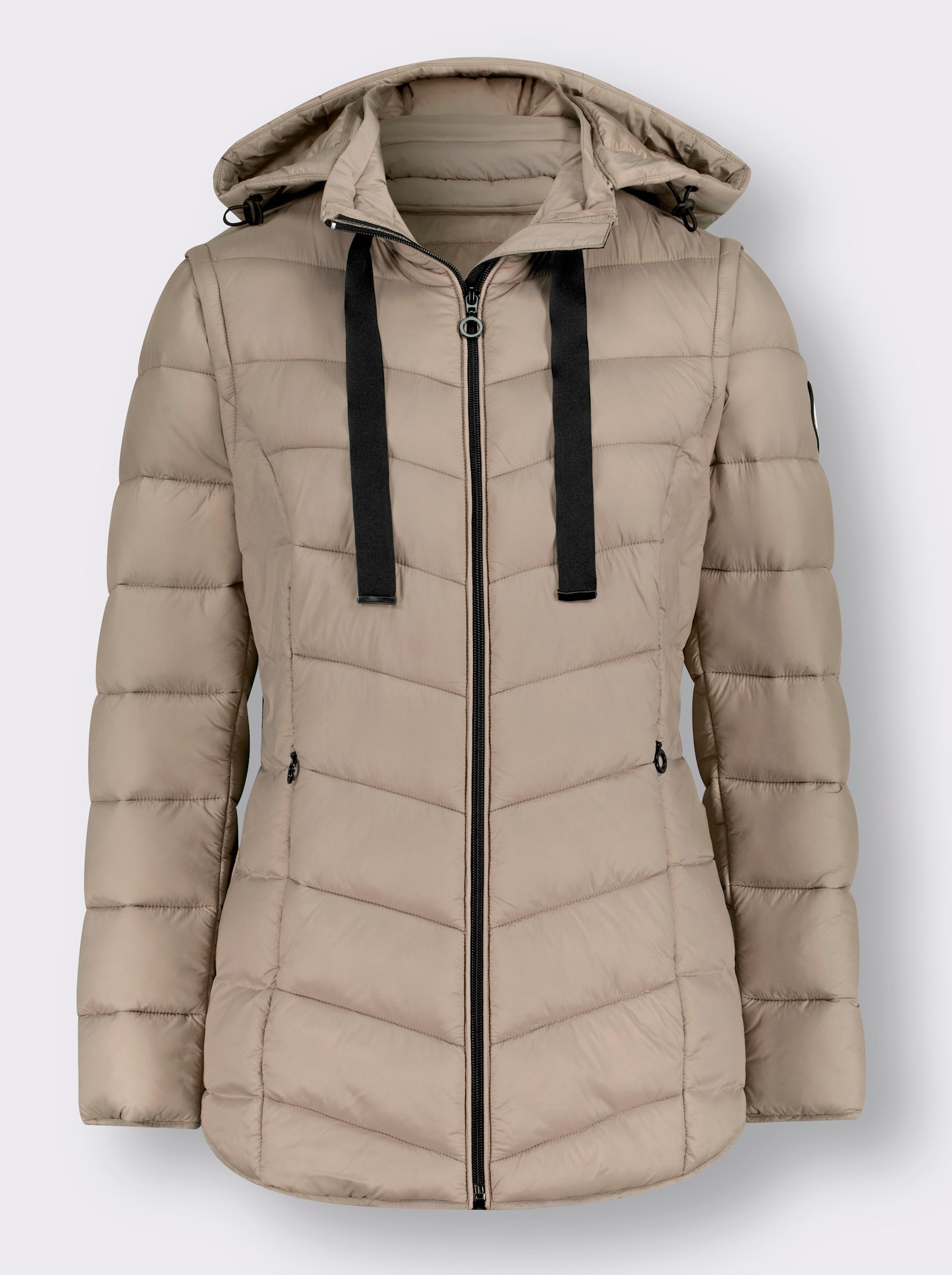 Steppjacke mit abzippbaren Ärmeln - sesam