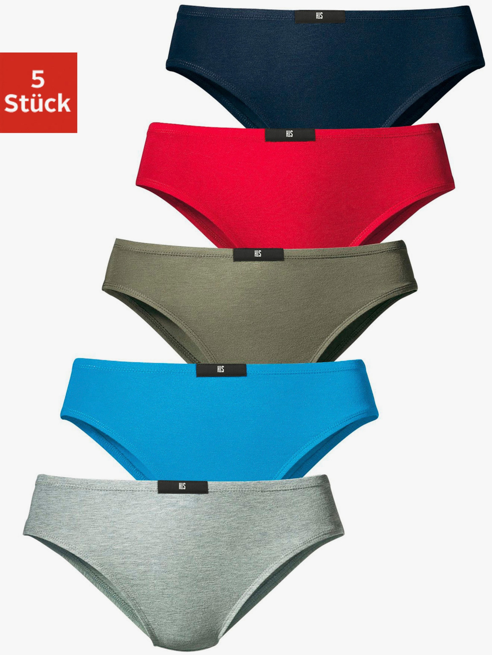 H.I.S Slip - marine, rot, khaki, blau, grau-meliert