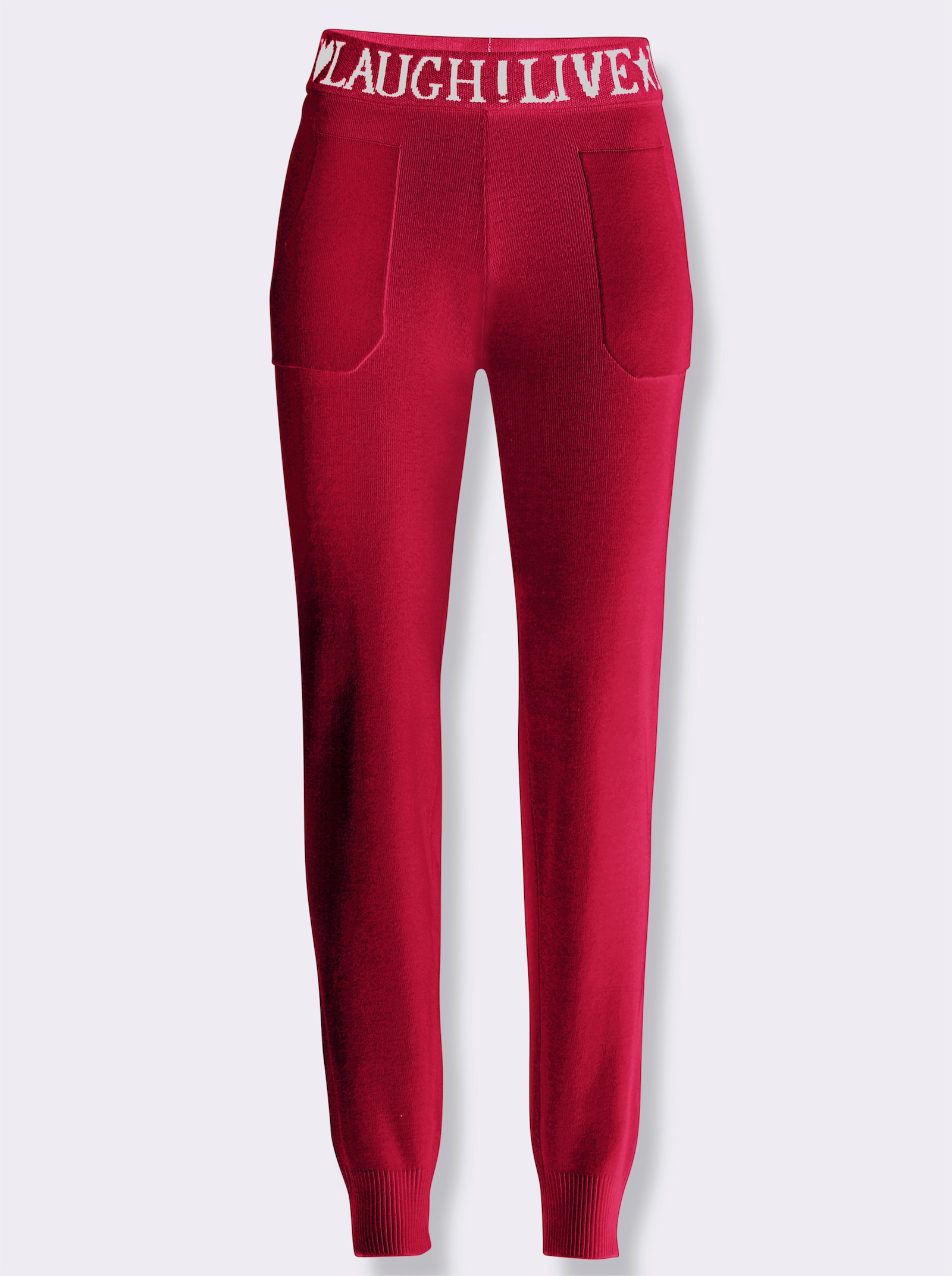 heine Strickhose mit Schriftzug - rot