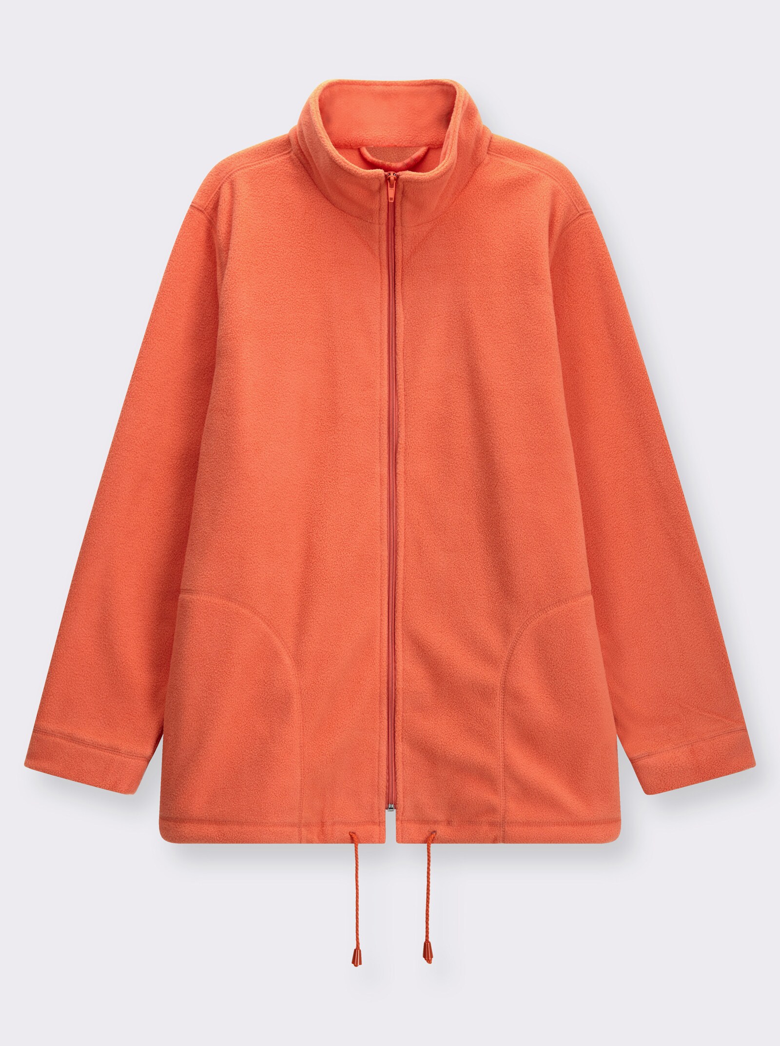 Fleecejacke Kordeldurchzug am Saum - terrakotta