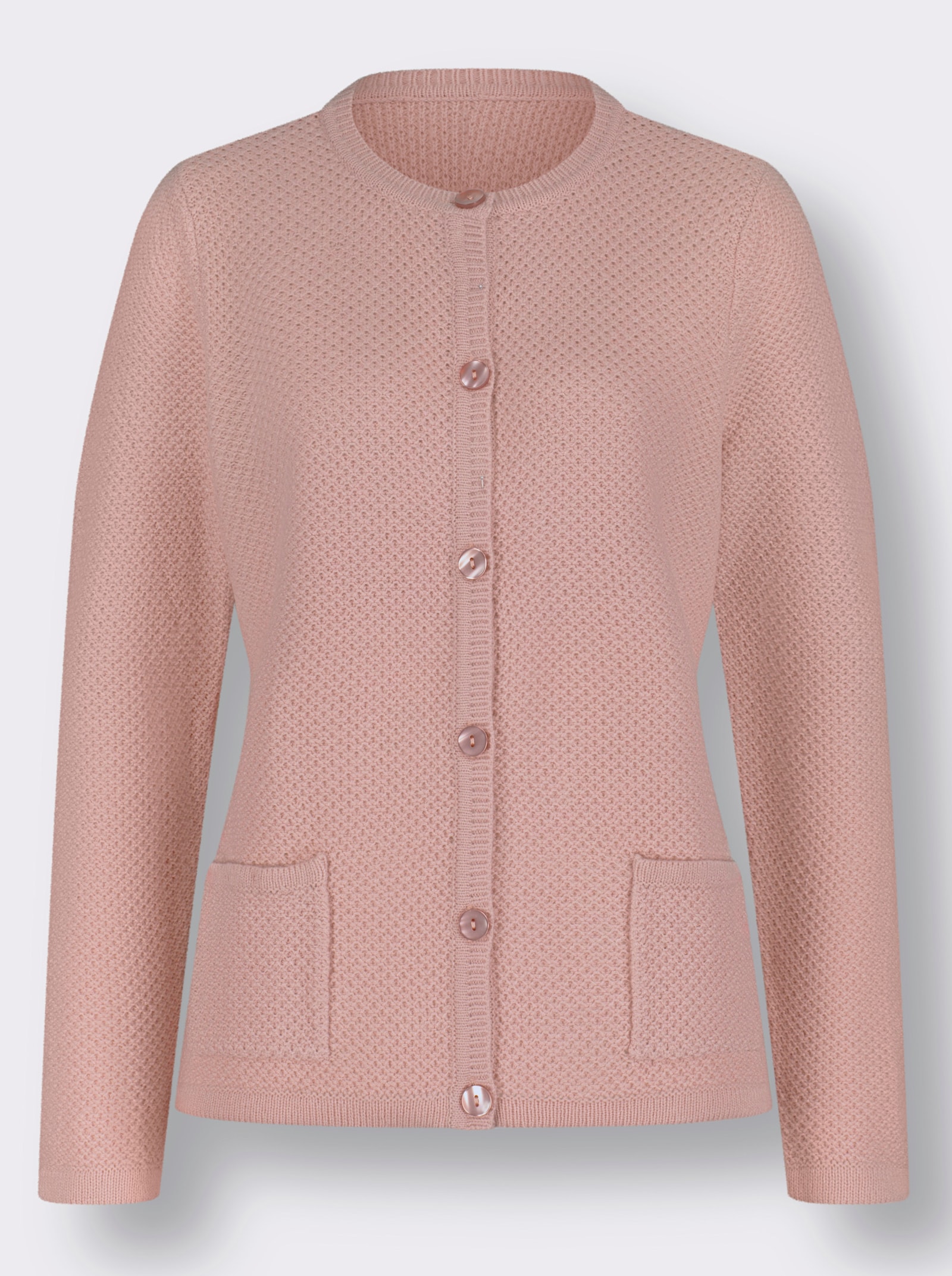 Pletený kabátek s plástvovým pleteným vzorem - hortenziová