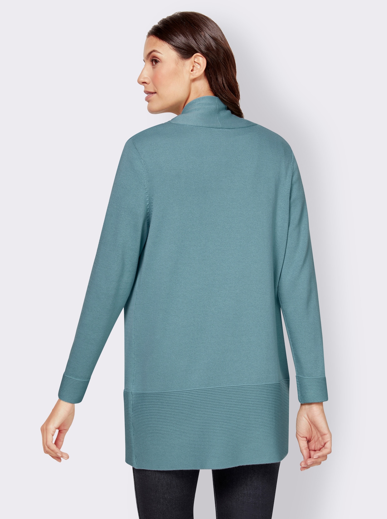 Veste longue en tricot - turquoise foncé