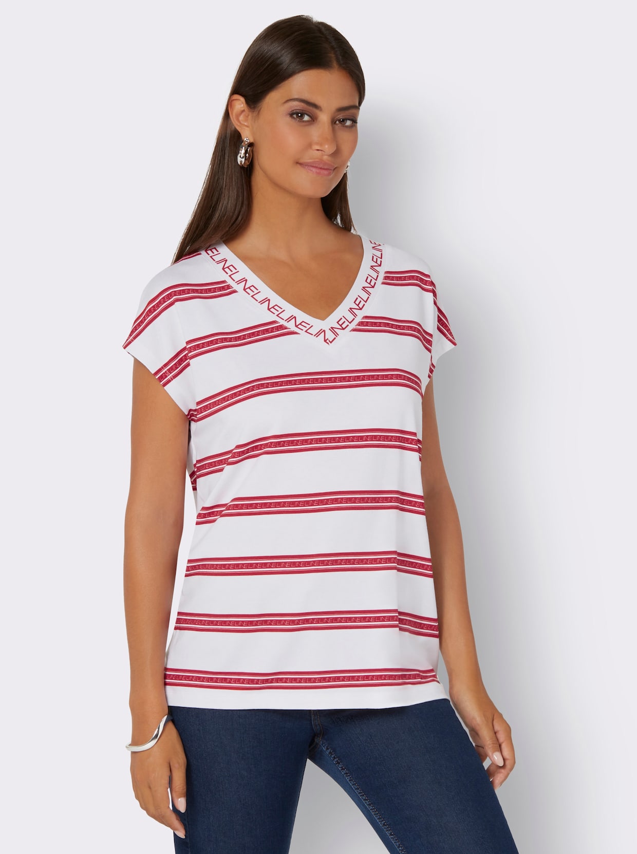 Shirt - wit/rood geprint
