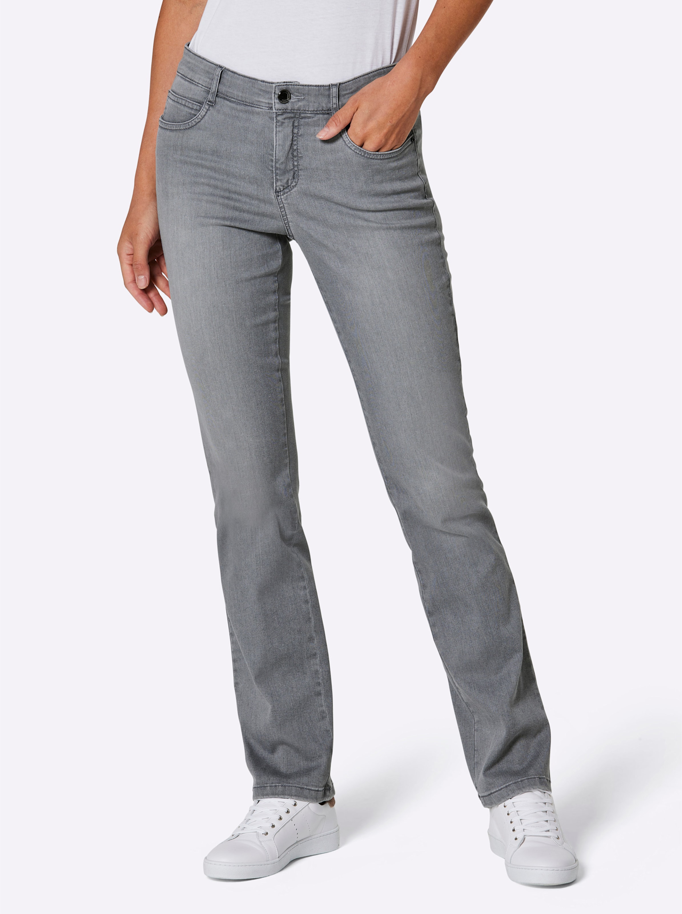 Witt Damen Edel-Jeans, grey denim