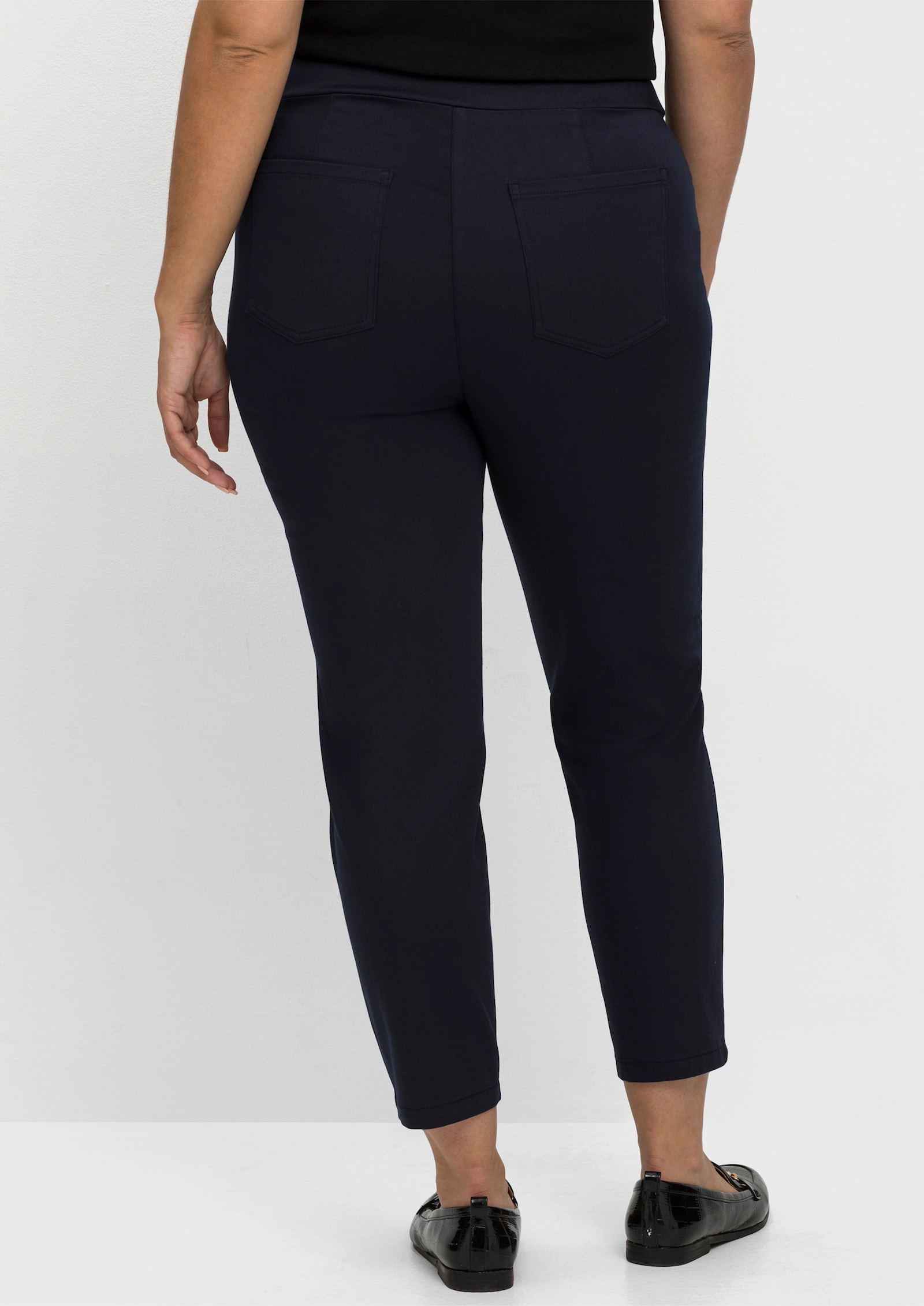 sheego 7/8-Hose mit Schlupfbund, schmale Form - nachtblau