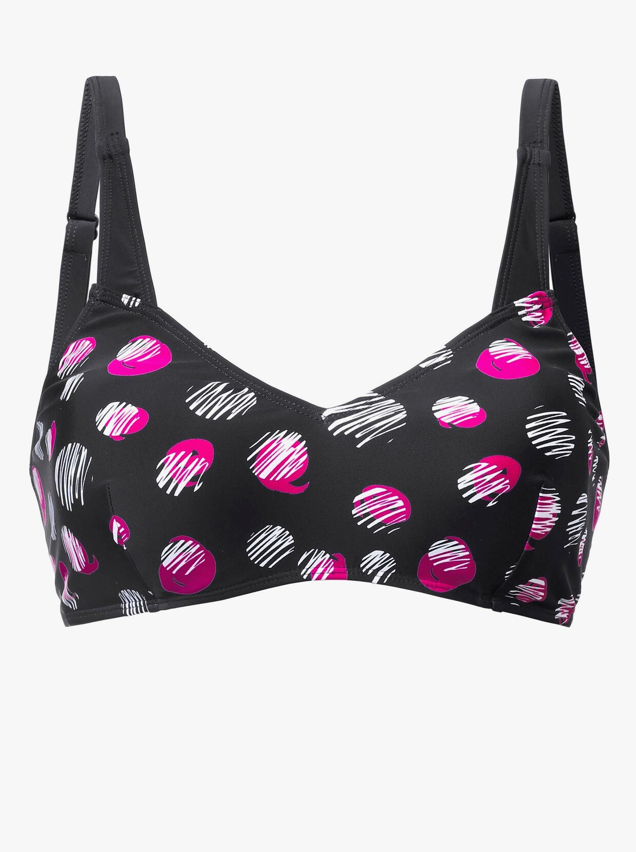 feel good Bikini-Oberteil - schwarz-pink-bedruckt