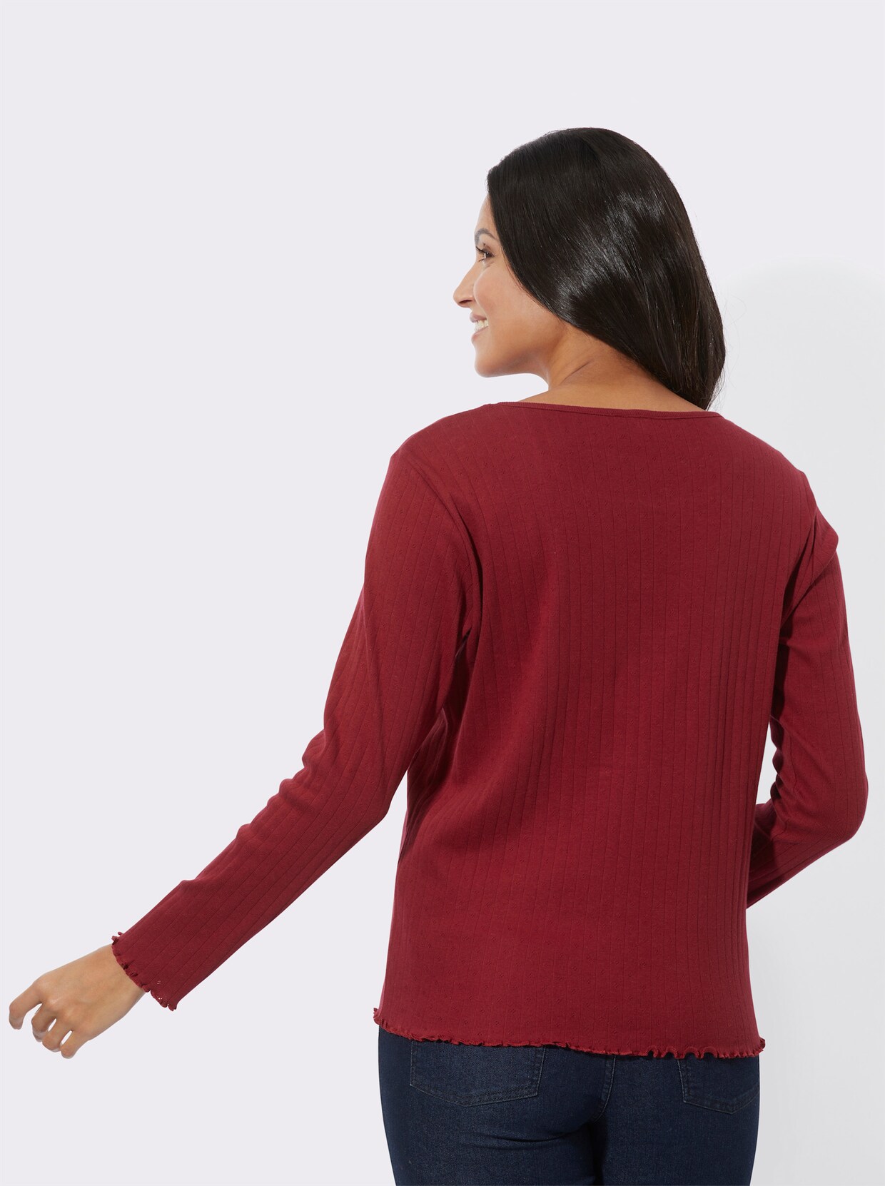 Shirt met lange mouwen - donkerrood