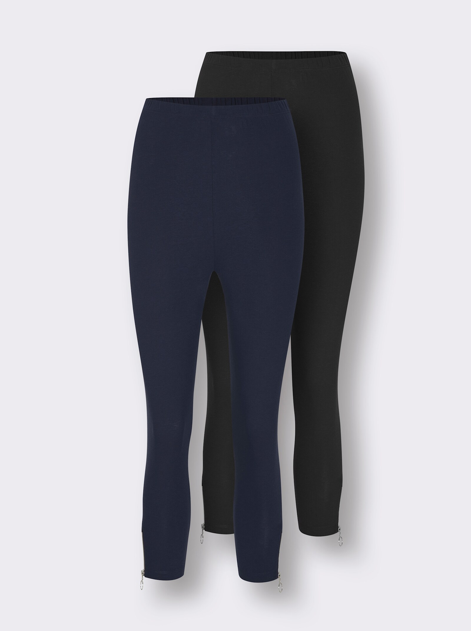feel good Leggings 3/4-lang - schwarz + marine