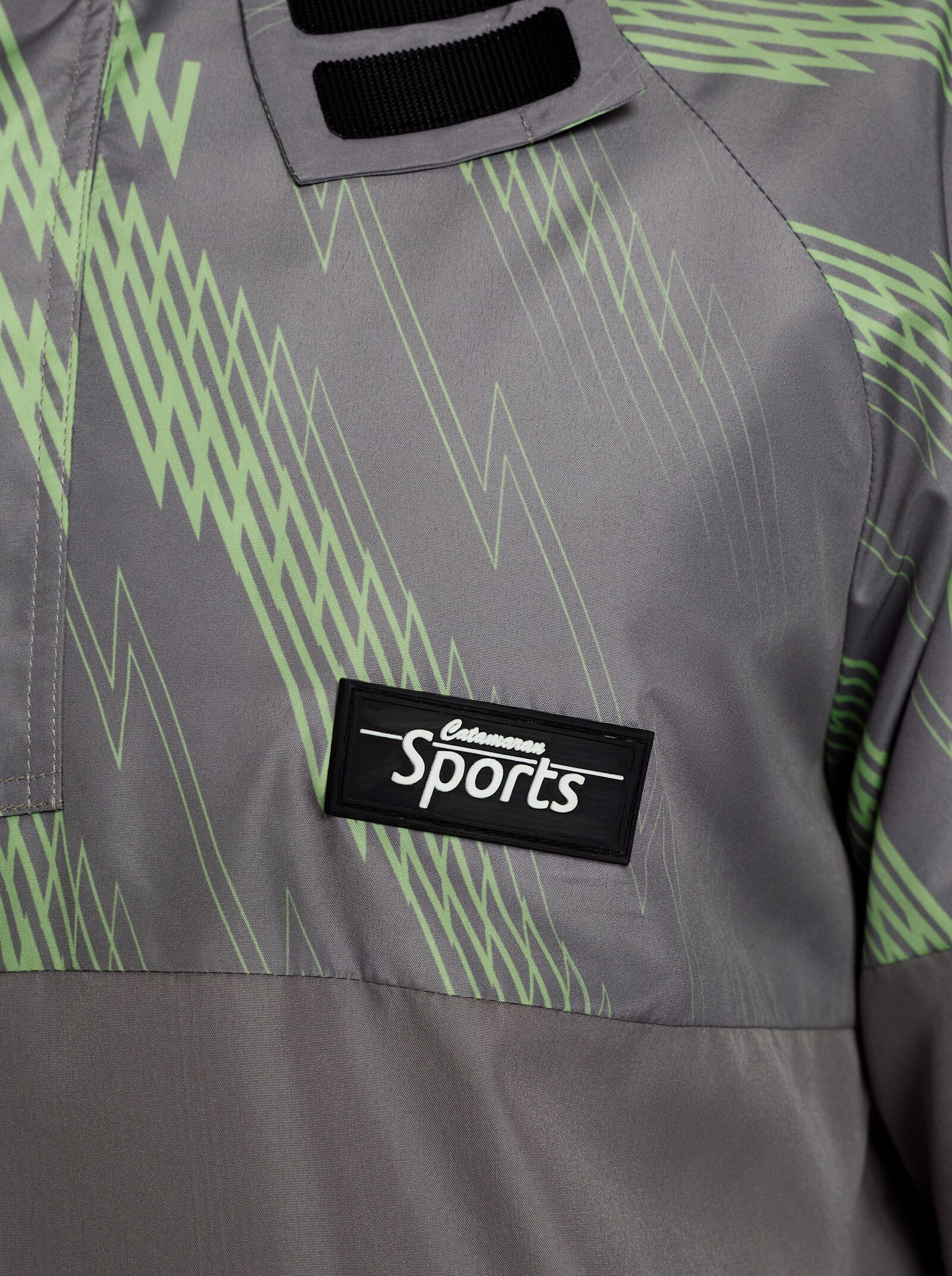 Catamaran Sports Funktionsjacke mit Kapuze - grau-reseda-bedruckt