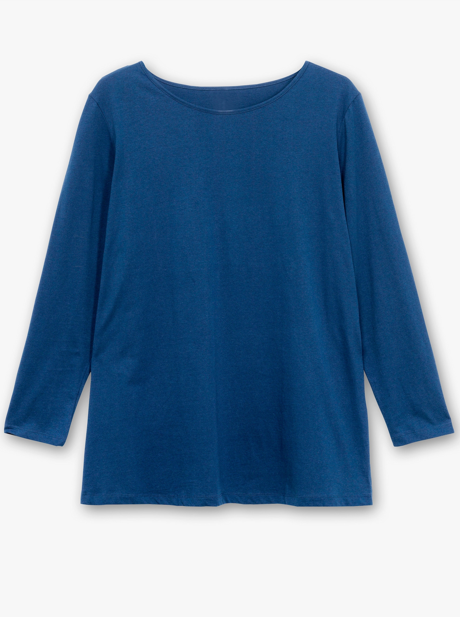 Langarmshirt mit hohen Seitenschlitzen - marine