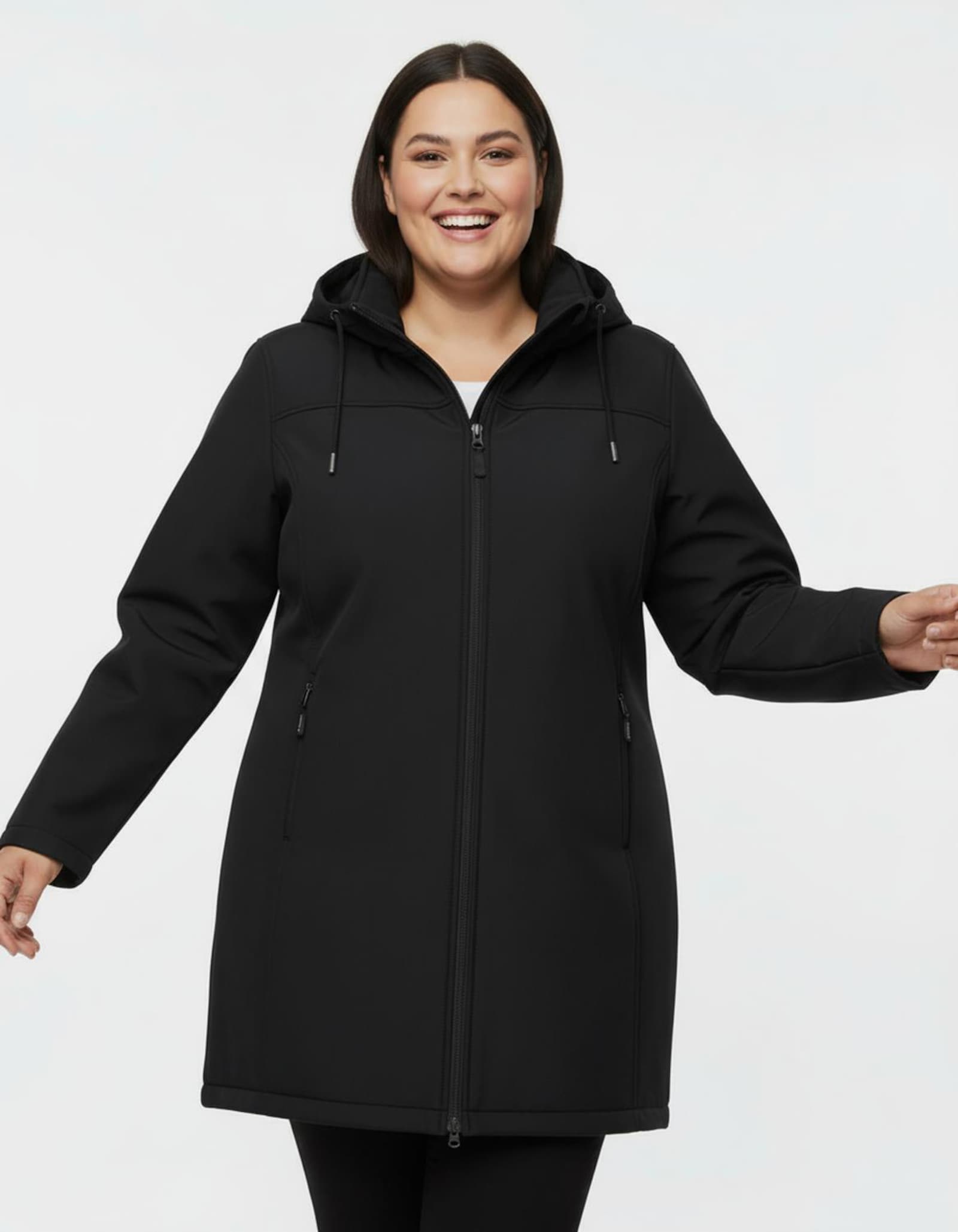 Softshelljacke mit reflektierenden Streifen - schwarz