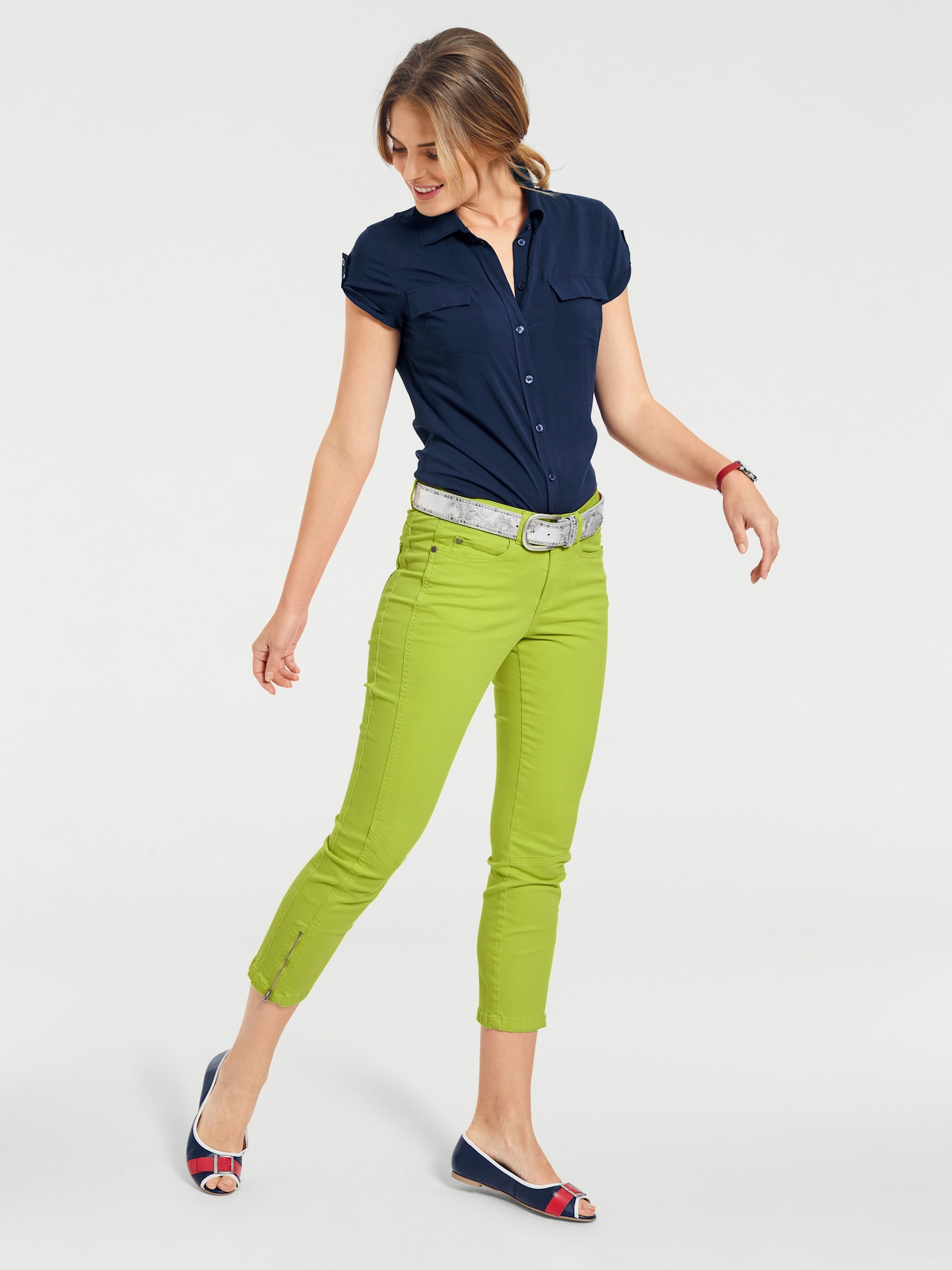 heine Röhrenhose mit Bauchweg-Einsatz vorn - kiwi