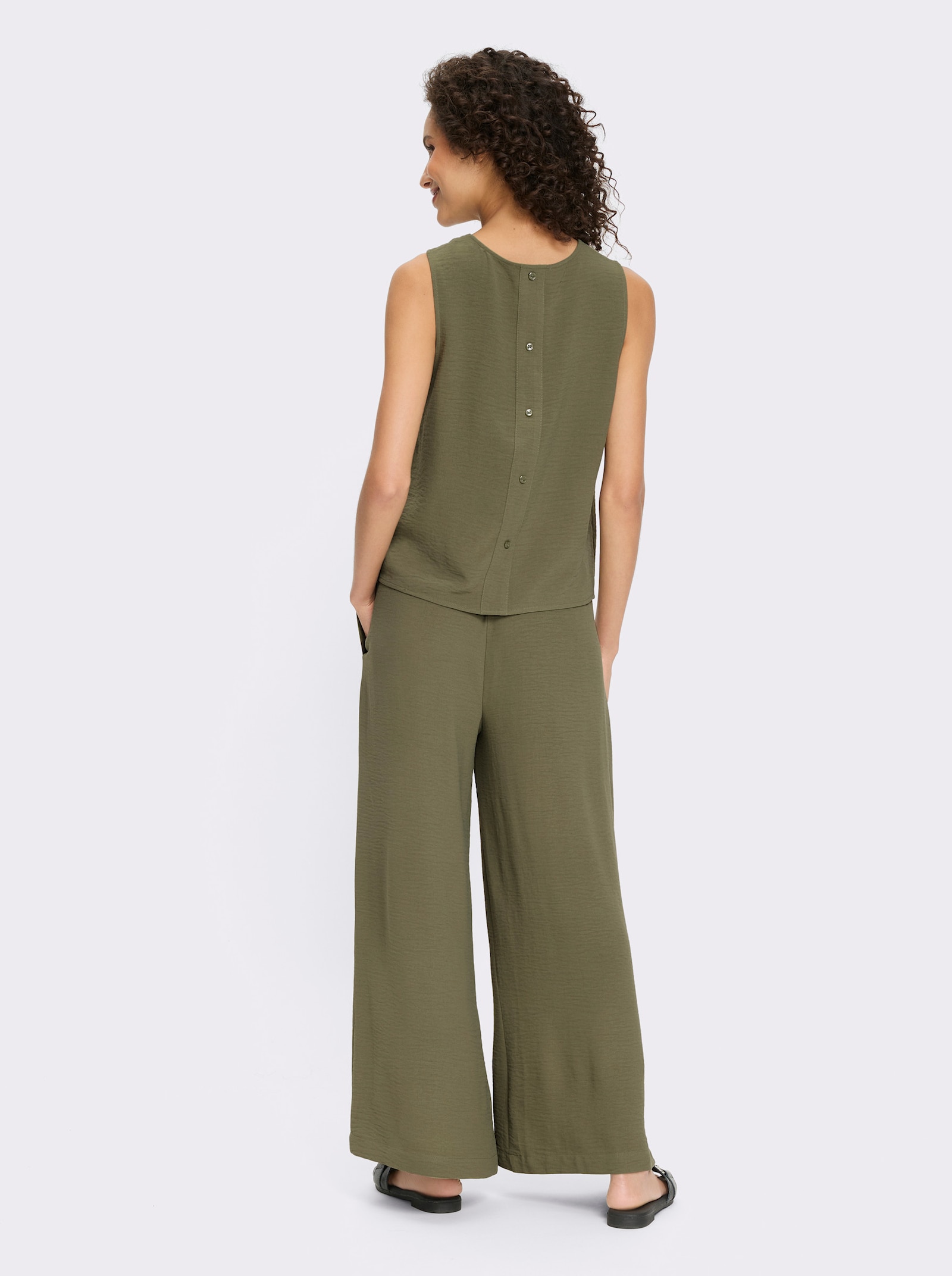 heine Blusentop und Hose in ausgestellter Form - khaki