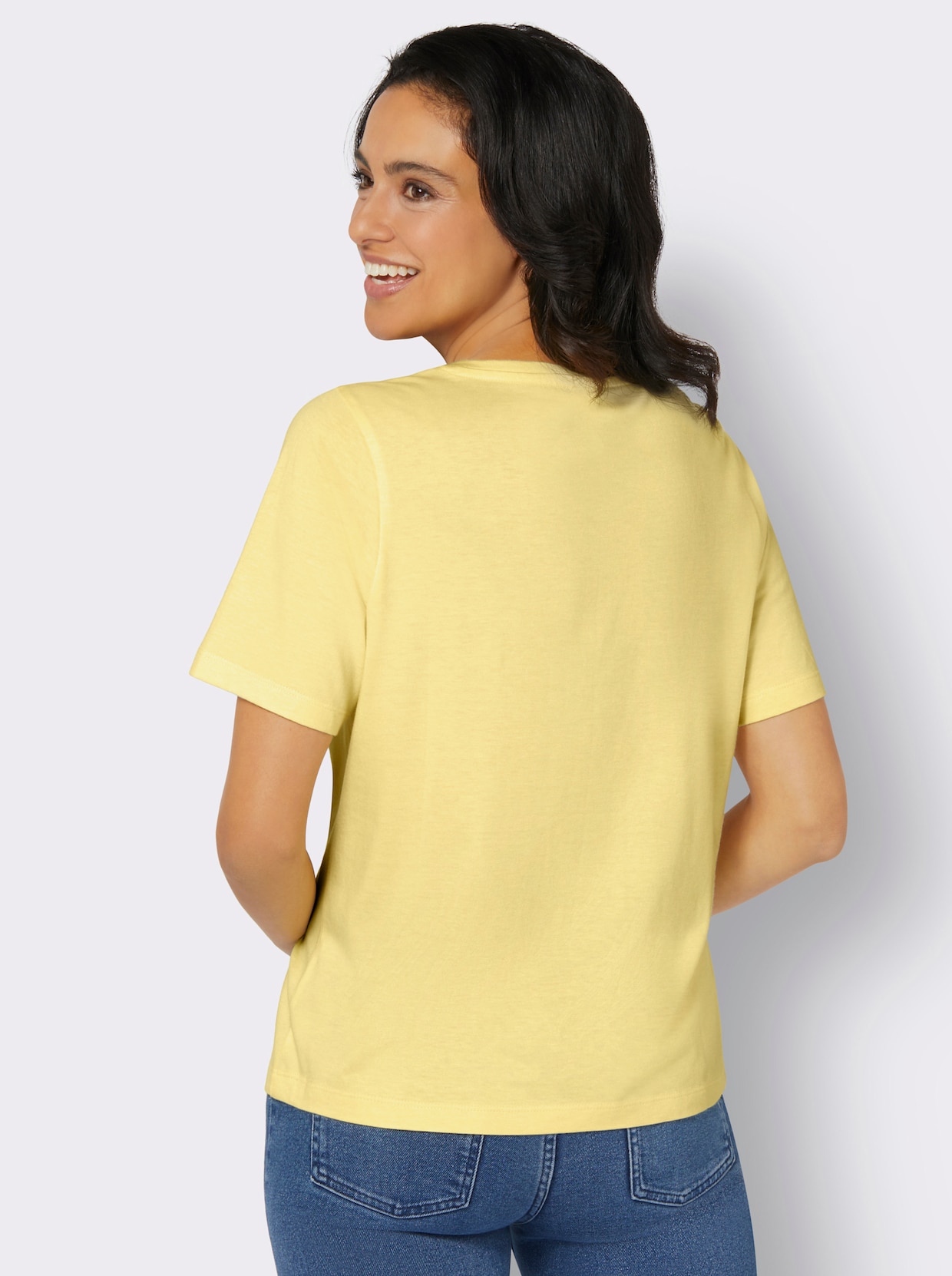 Shirt met ronde hals - citroen