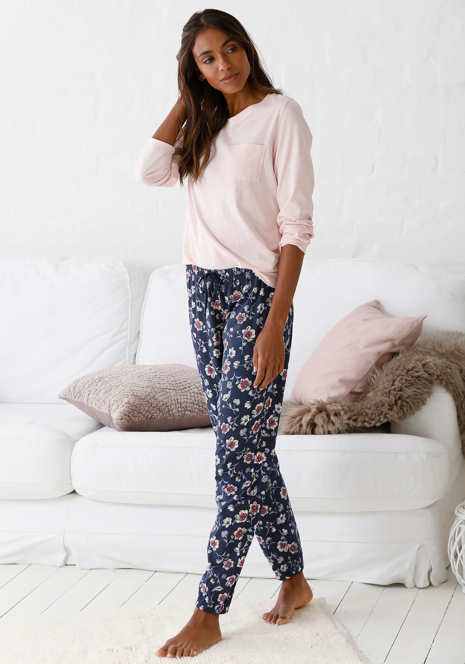 Vivance Dreams Pyjama - rose clair à fleurs