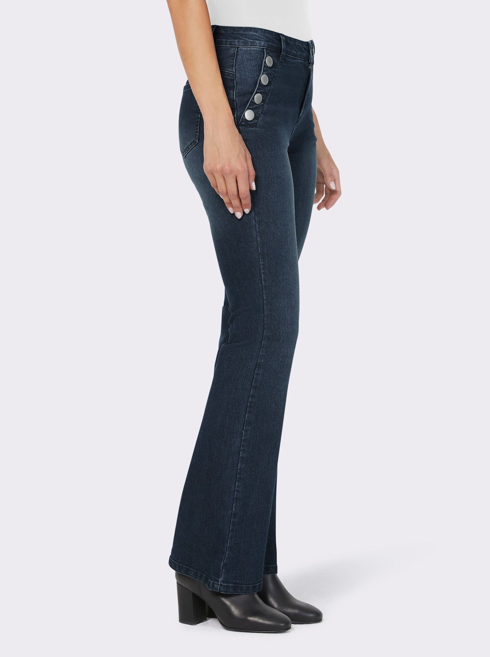 heine Bootcut-Jeans mit dezenter Waschung - dark blue