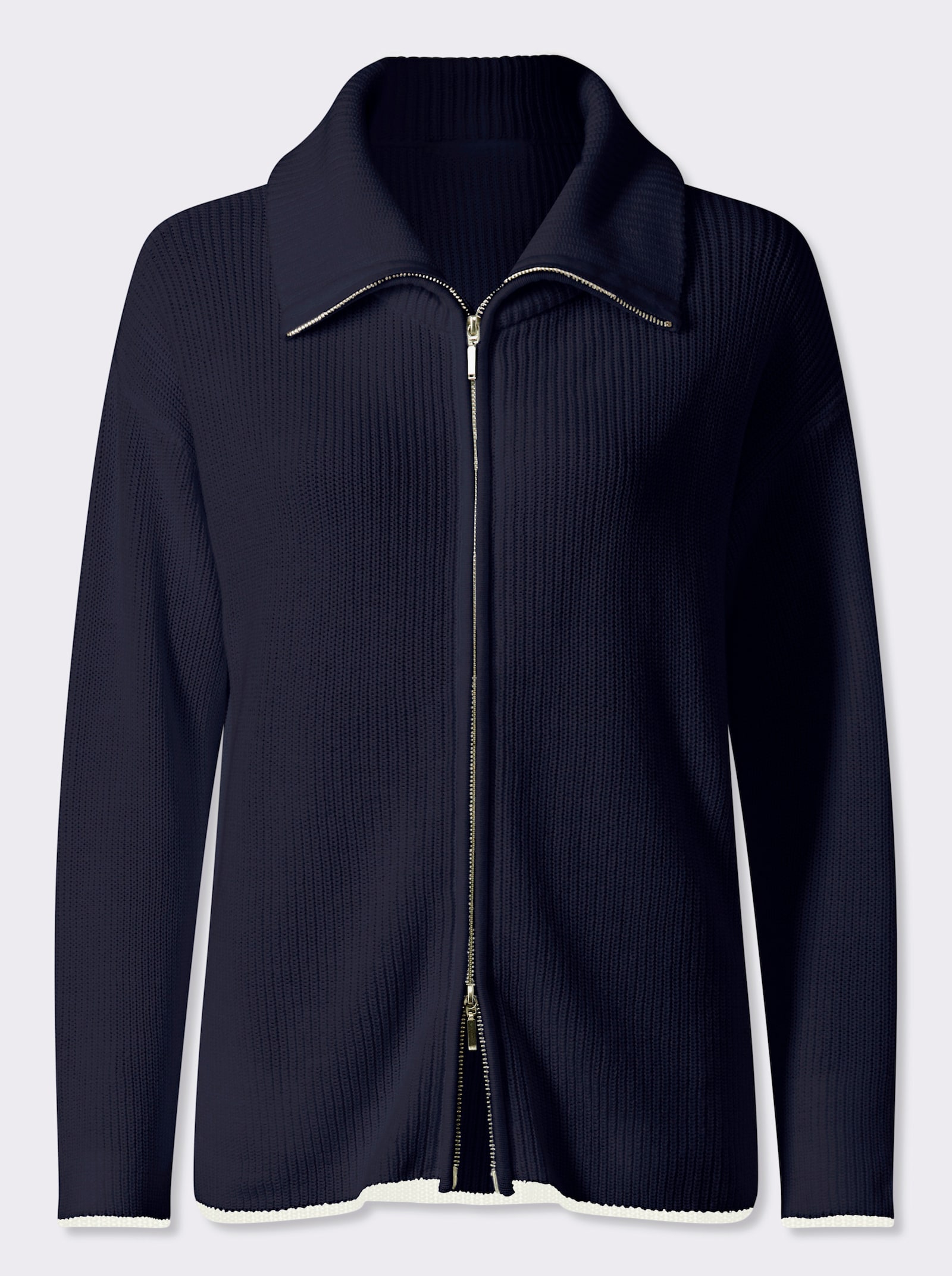 heine Cardigan mit 2-Wege-Zipper - marine
