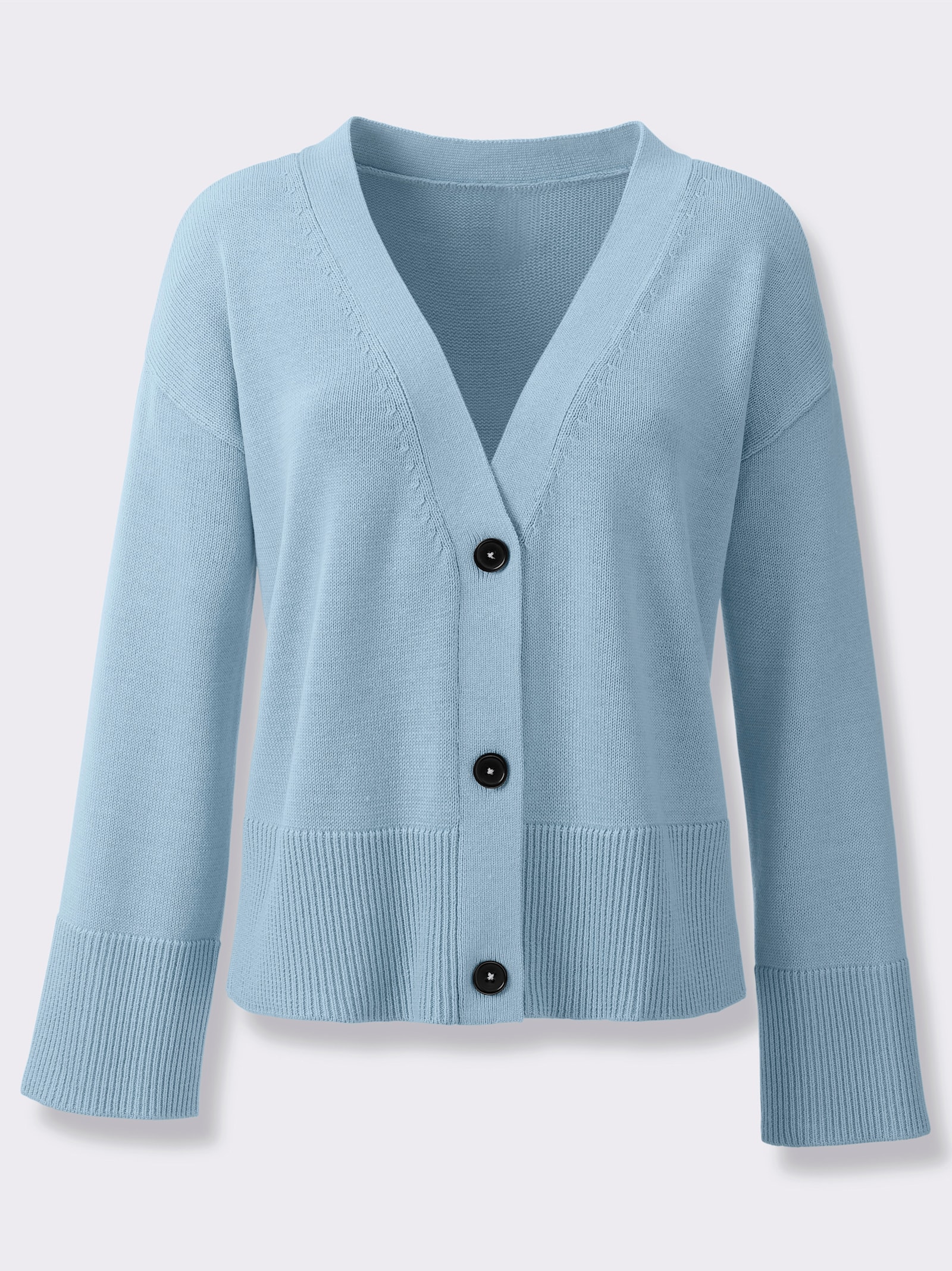heine Strickjacke mit V-Ausschnitt - eisblau