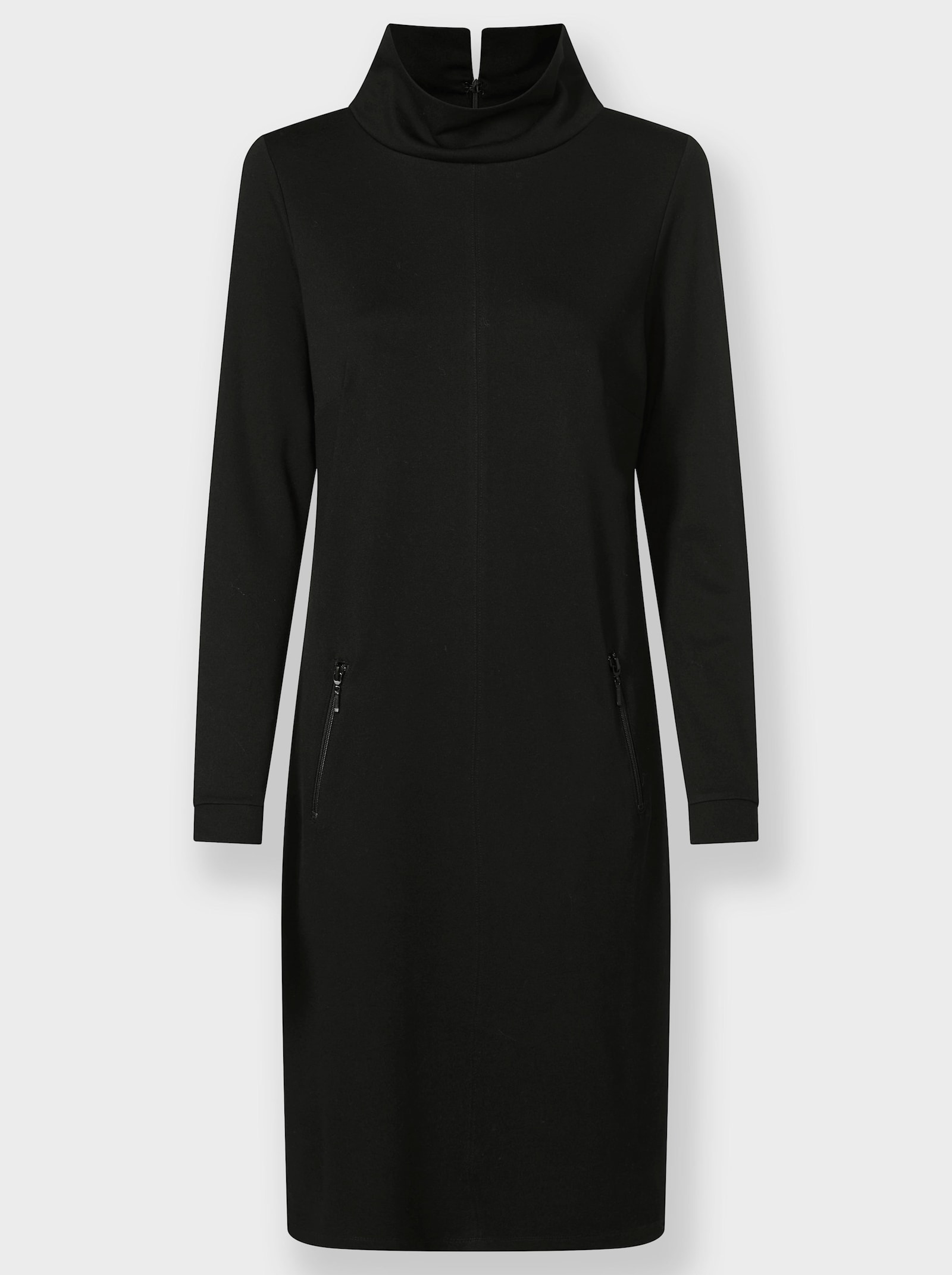 heine Etuikleid mit Zipper-Taschen - schwarz