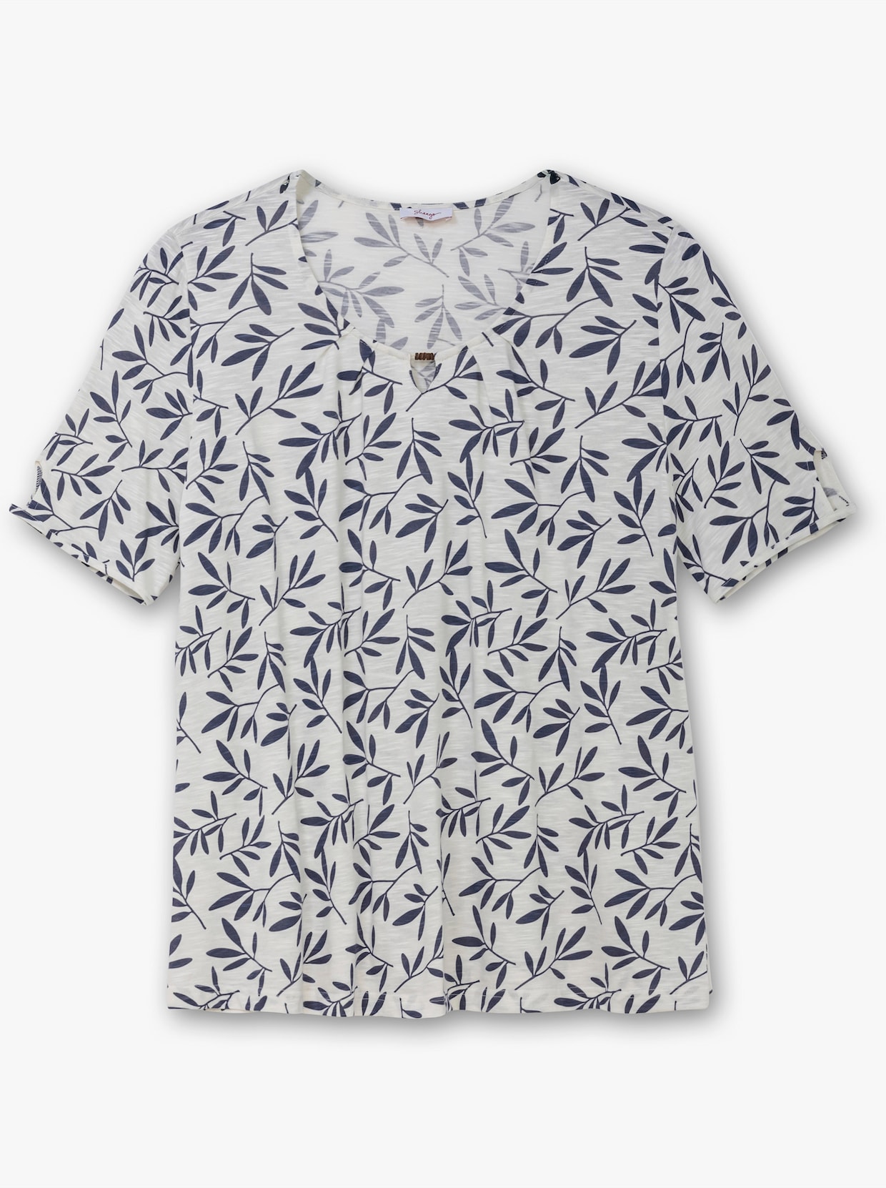 sheego Shirt met korte mouwen - ecru gedessineerd