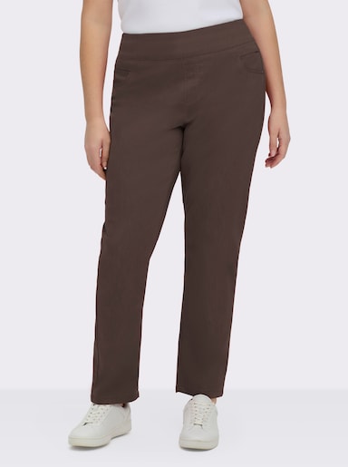 Schlupfhose mit hohem Dehnbund - schoko