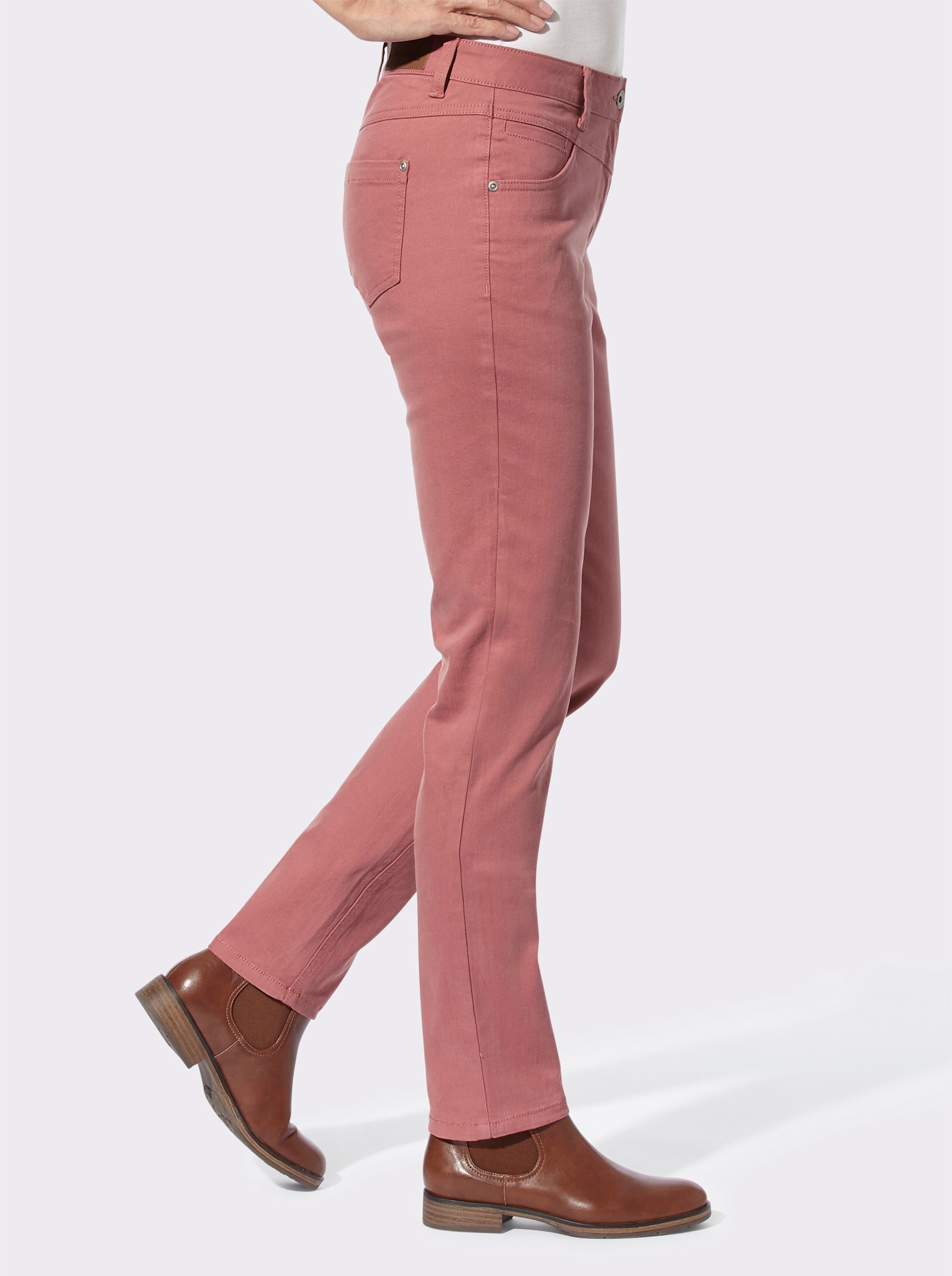 Hose mit Passformsattel hinten - rosenholz