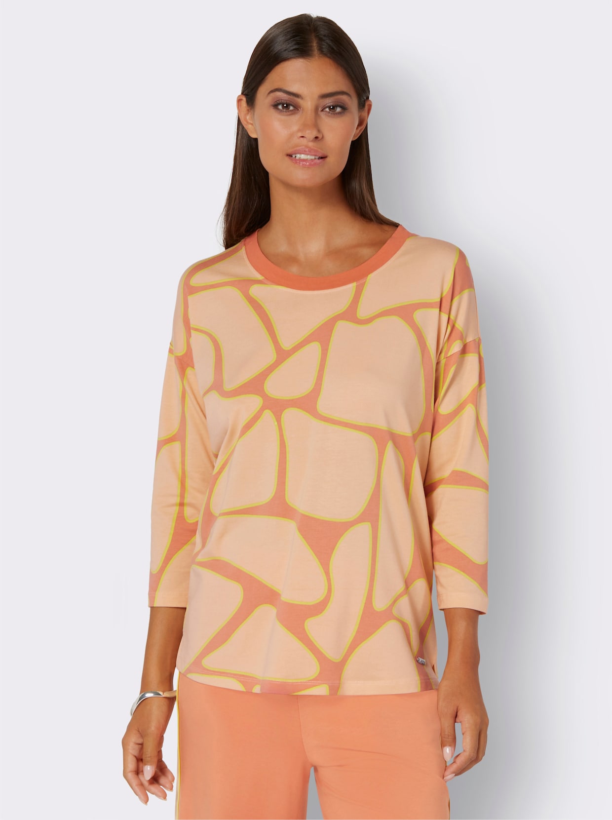 feel good Shirt - papaya-apricot-bedruckt