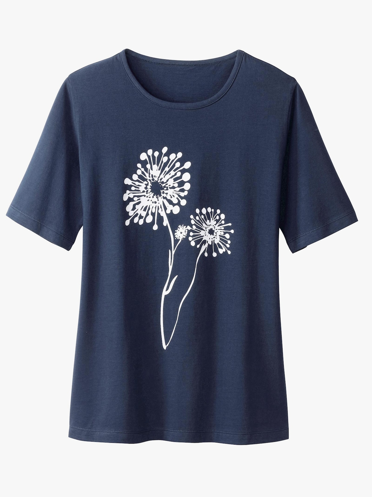 T-shirt - nachtblauw/wit