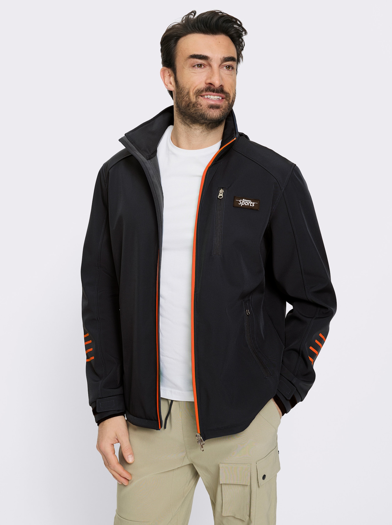 Catamaran Sports Softshelljacke mit abnehmbarer Kapuze - schwarz