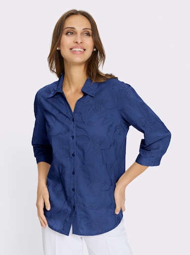 Baumwollbluse - royalblau
